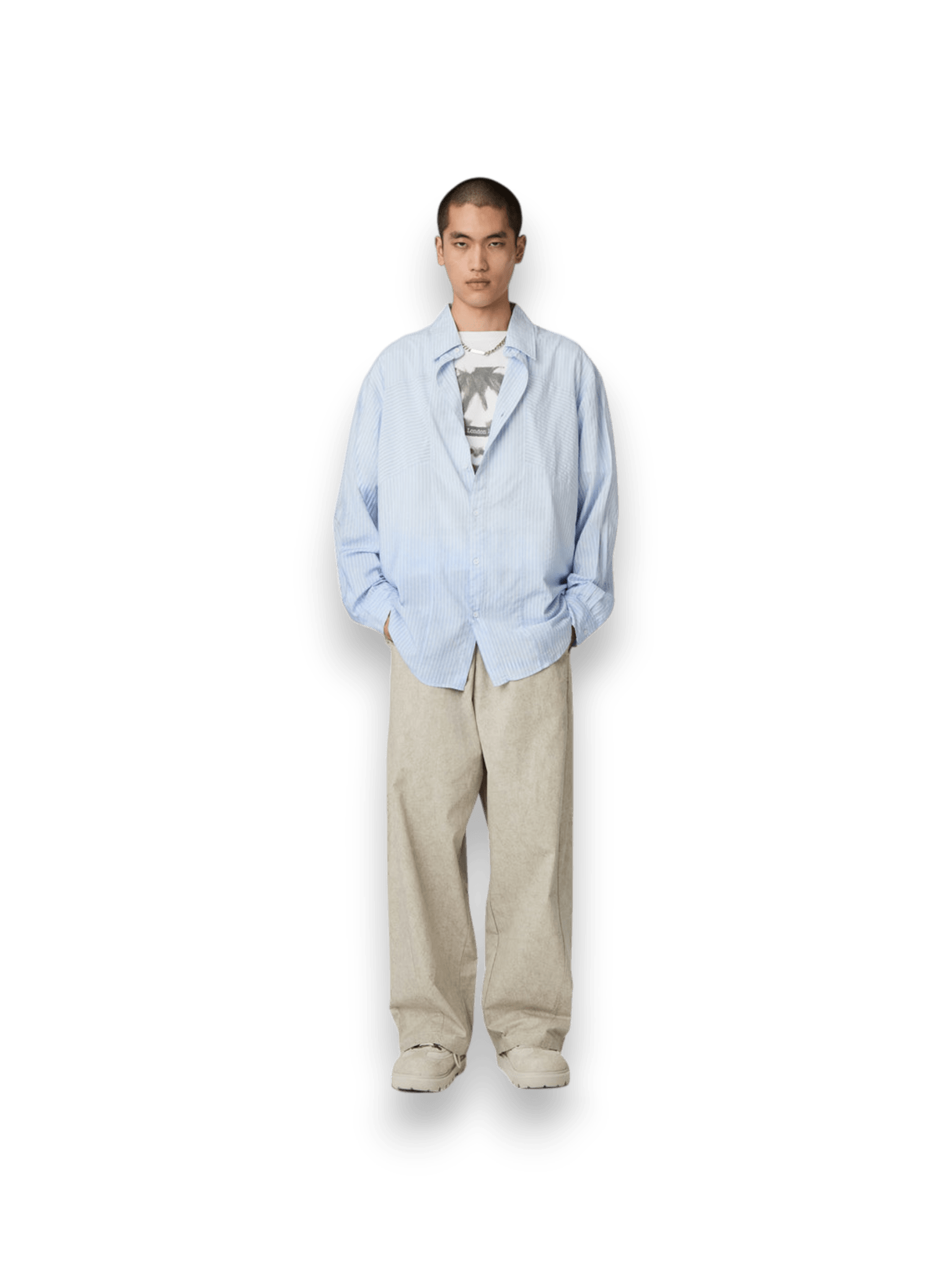 Acupuncture Faded Stripes Shirt Light Blue