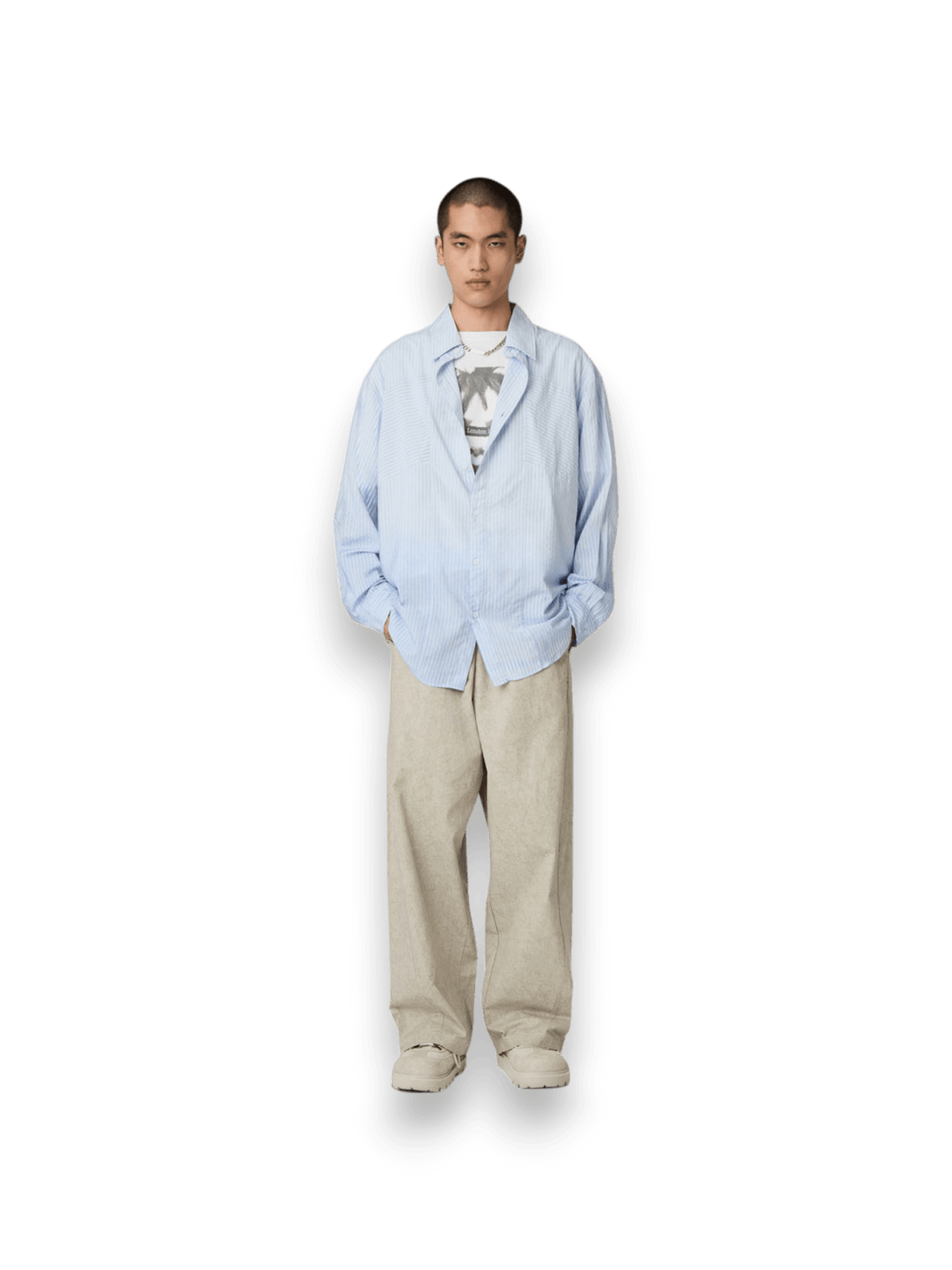 Acupuncture Faded Stripes Shirt Light Blue
