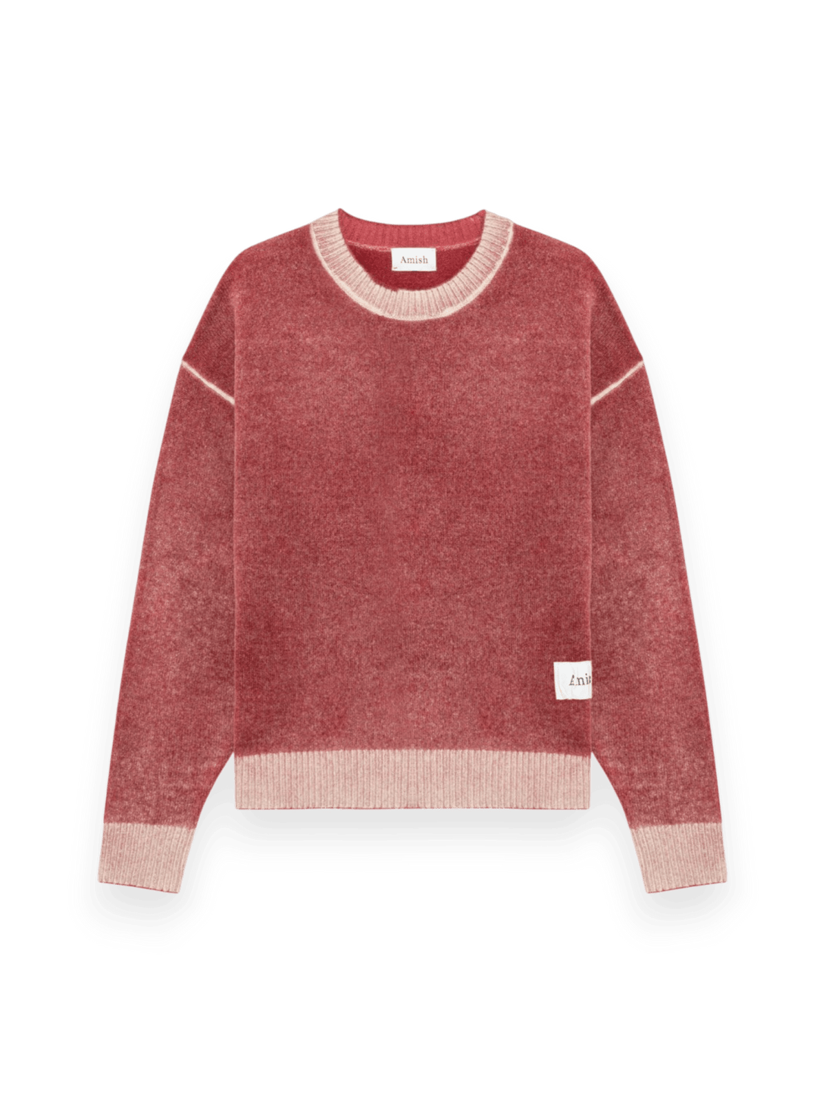 Amish Crew Neck Sweater In Wool Red