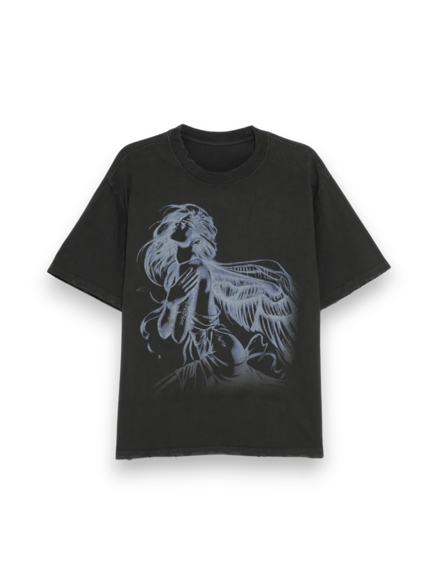 Warman Riding Ghost Girl Graphic T-shirt Black