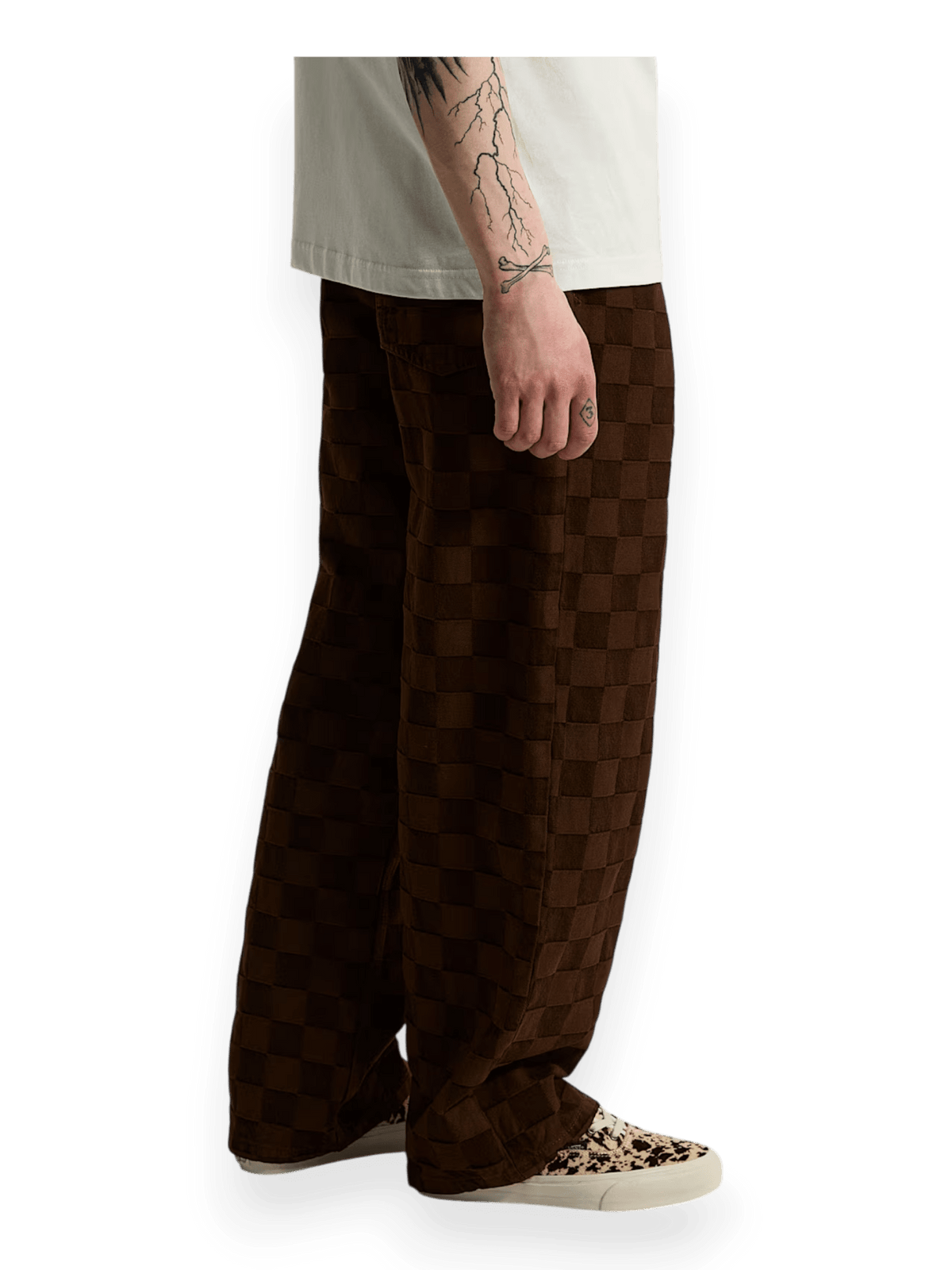 Vans Pantaloni baggy in denim Check-5 Brown