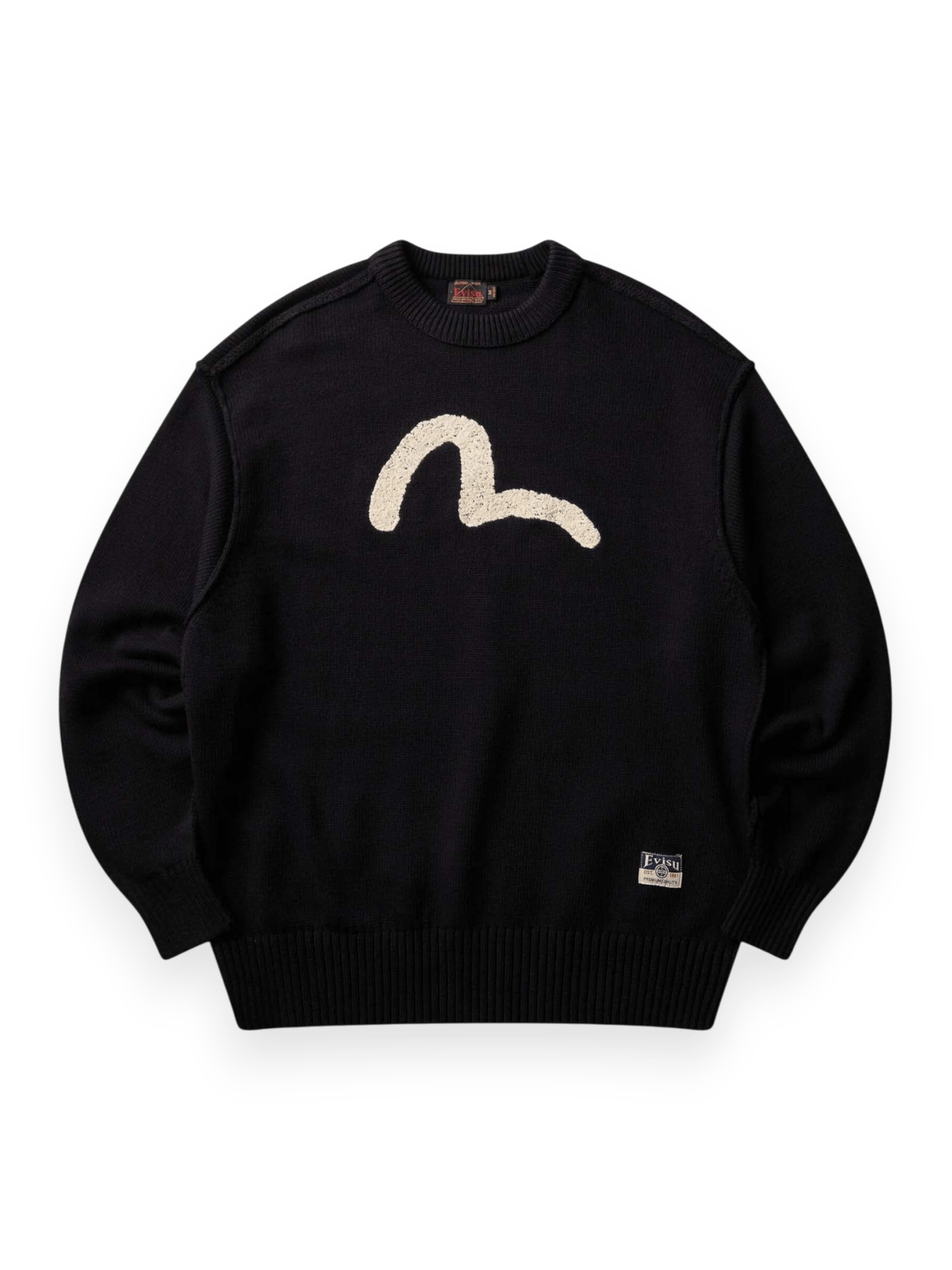 Evisu Sweater Logo Embroidery Knit Pullover