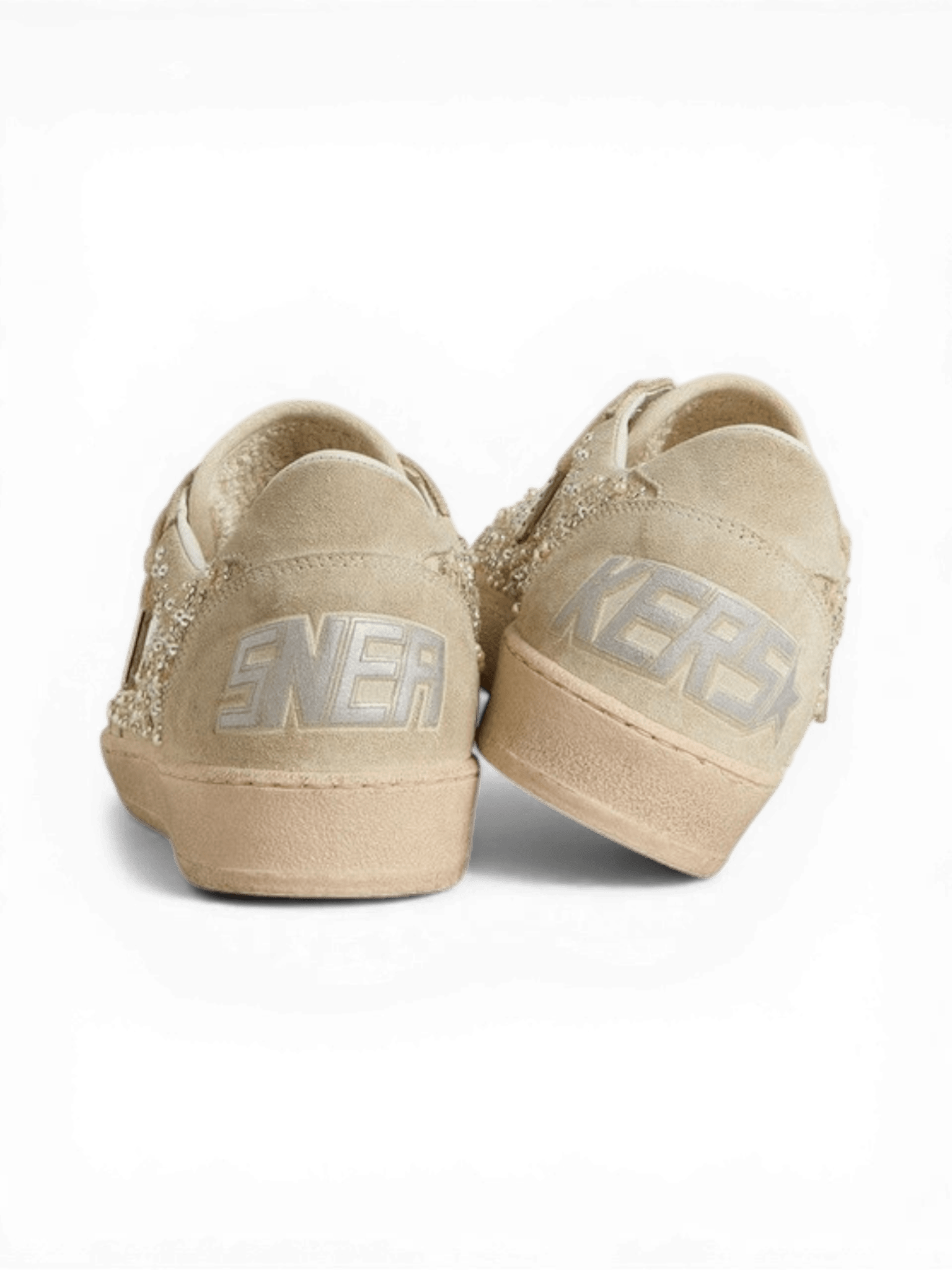 Golden Goose Ball Star In Suede With Swarovski Crystals And Pearls And Leather Star