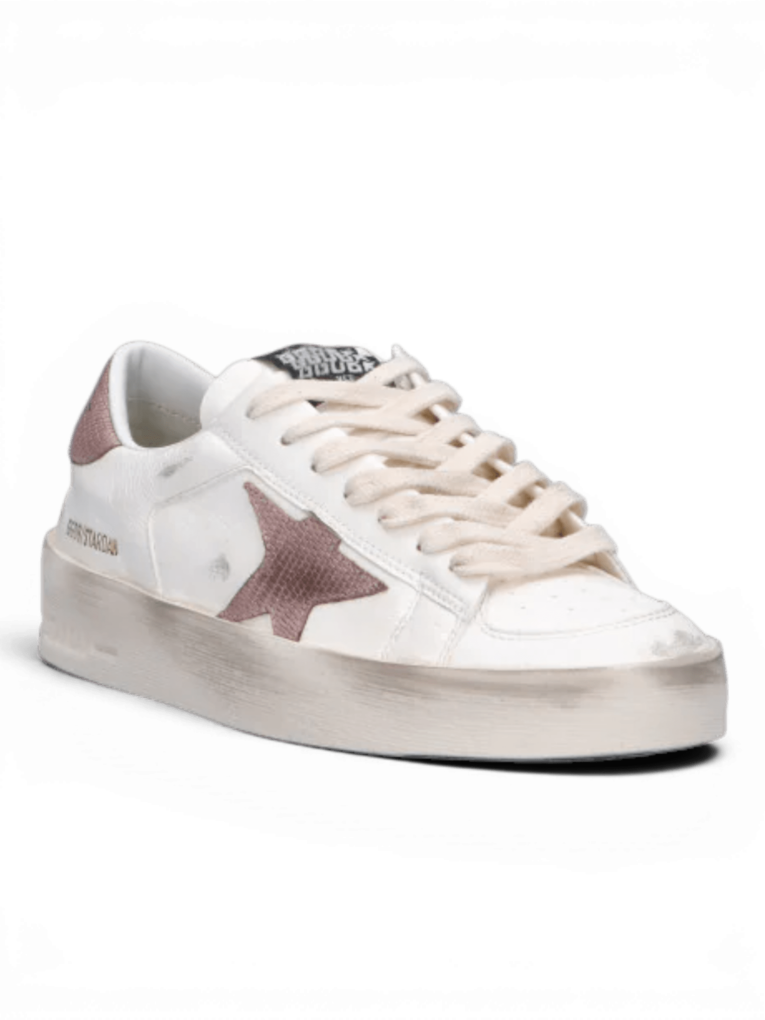 GOLDEN GOOSE - STARDAN Sneaker bianca/rosa in pelle