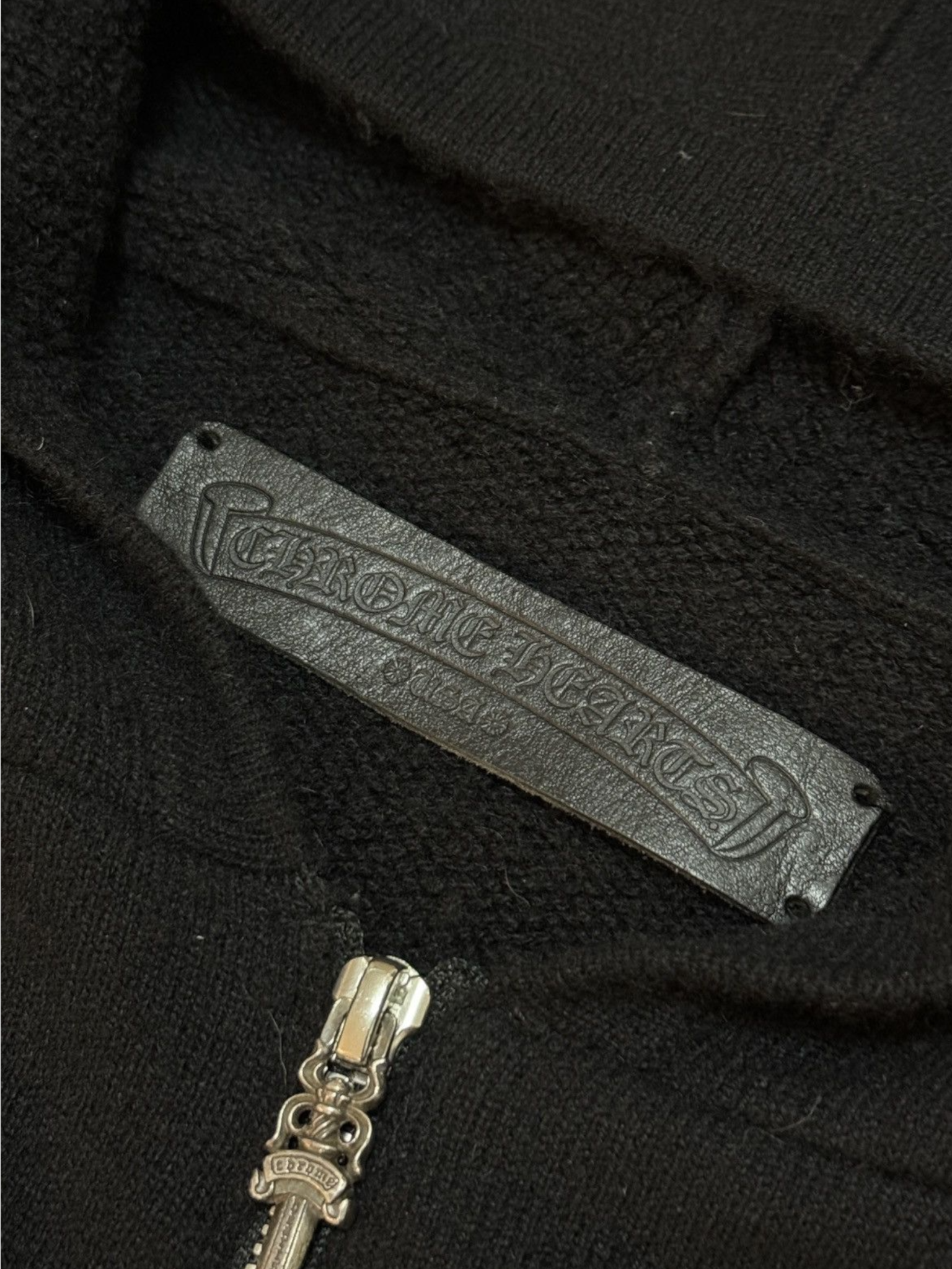 Chrome Hearts U LIFE SENTENCE Sleeve Logo Embroidered Cashmere