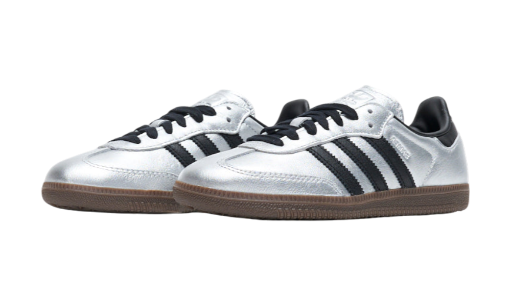 Adidas Samba OG Silver Metallic Black Gum
