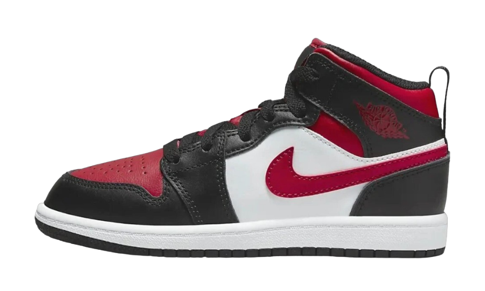 Jordan 1 Mid Black Fire Red (PS)