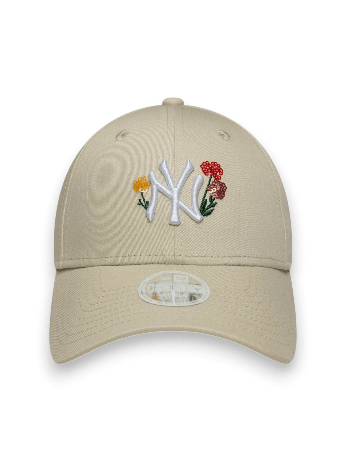 New Era 9FORTY New York Yankees MLB Floral Beige Chiaro Donna