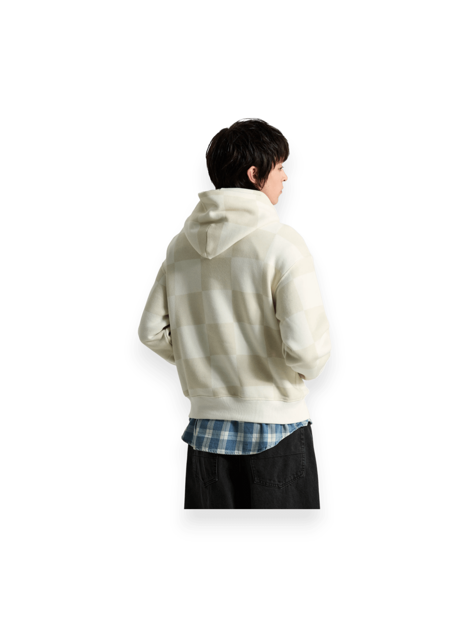Vans Tonal Check Stretch Logo Pullover White\cream