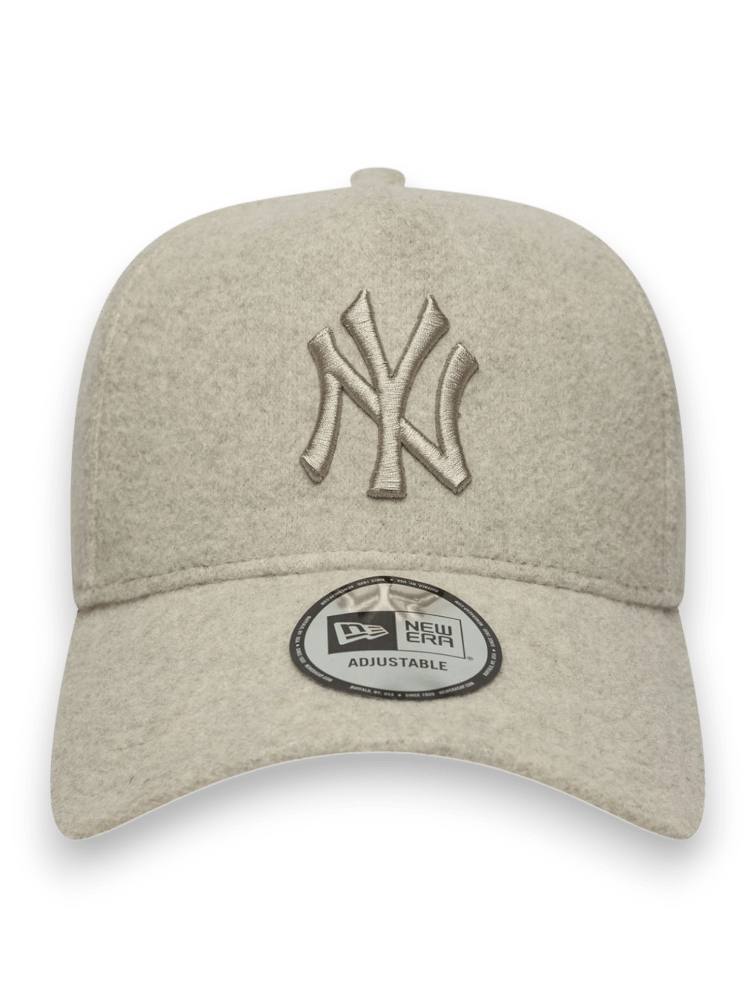 New Era New York Yankees MLB Melton Wool Cream 9FORTY E-Frame Adjustable Cap