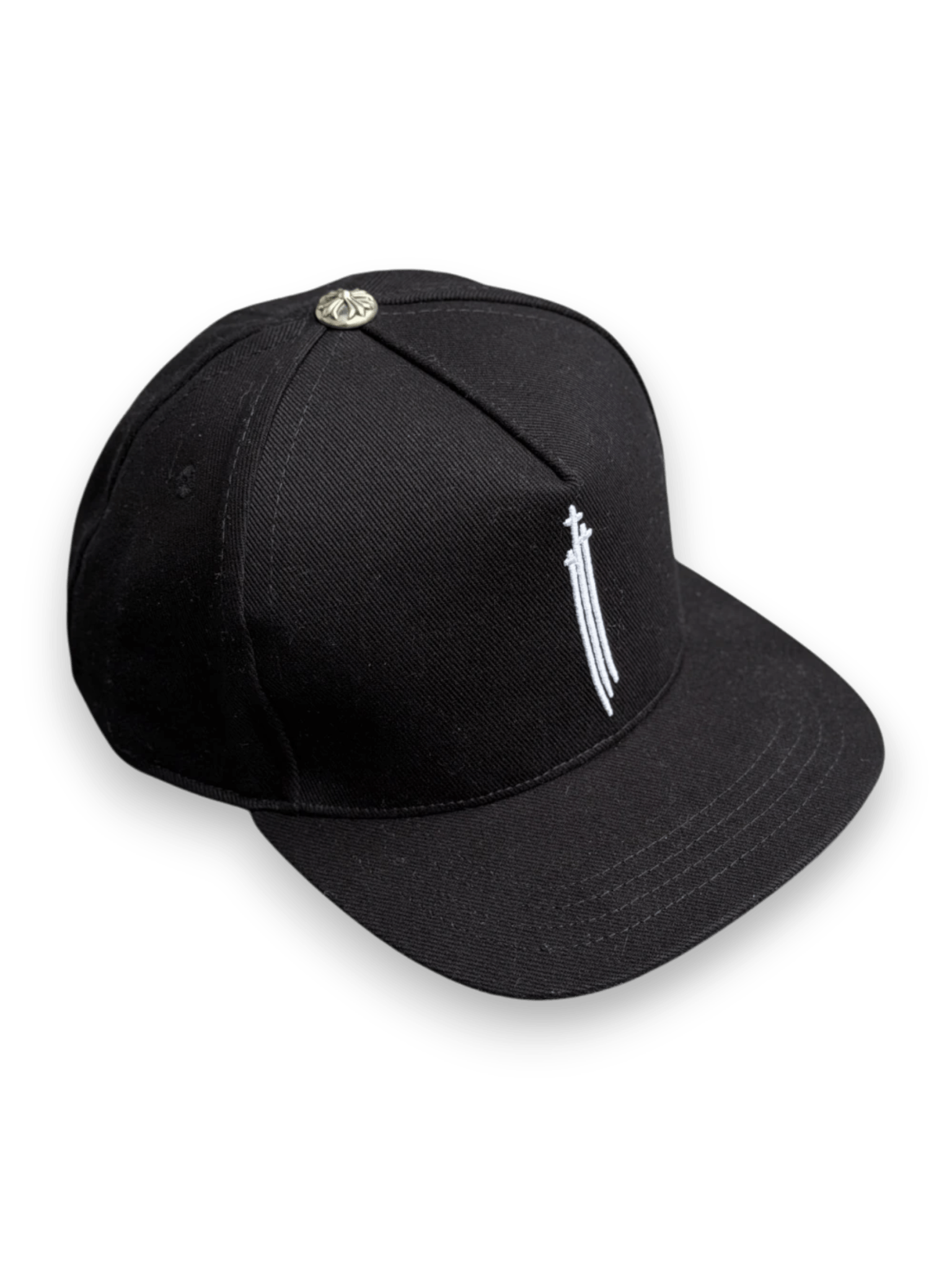 Chrome Hearts RS3 Triple Cross Embriodered Black Baseball Cap