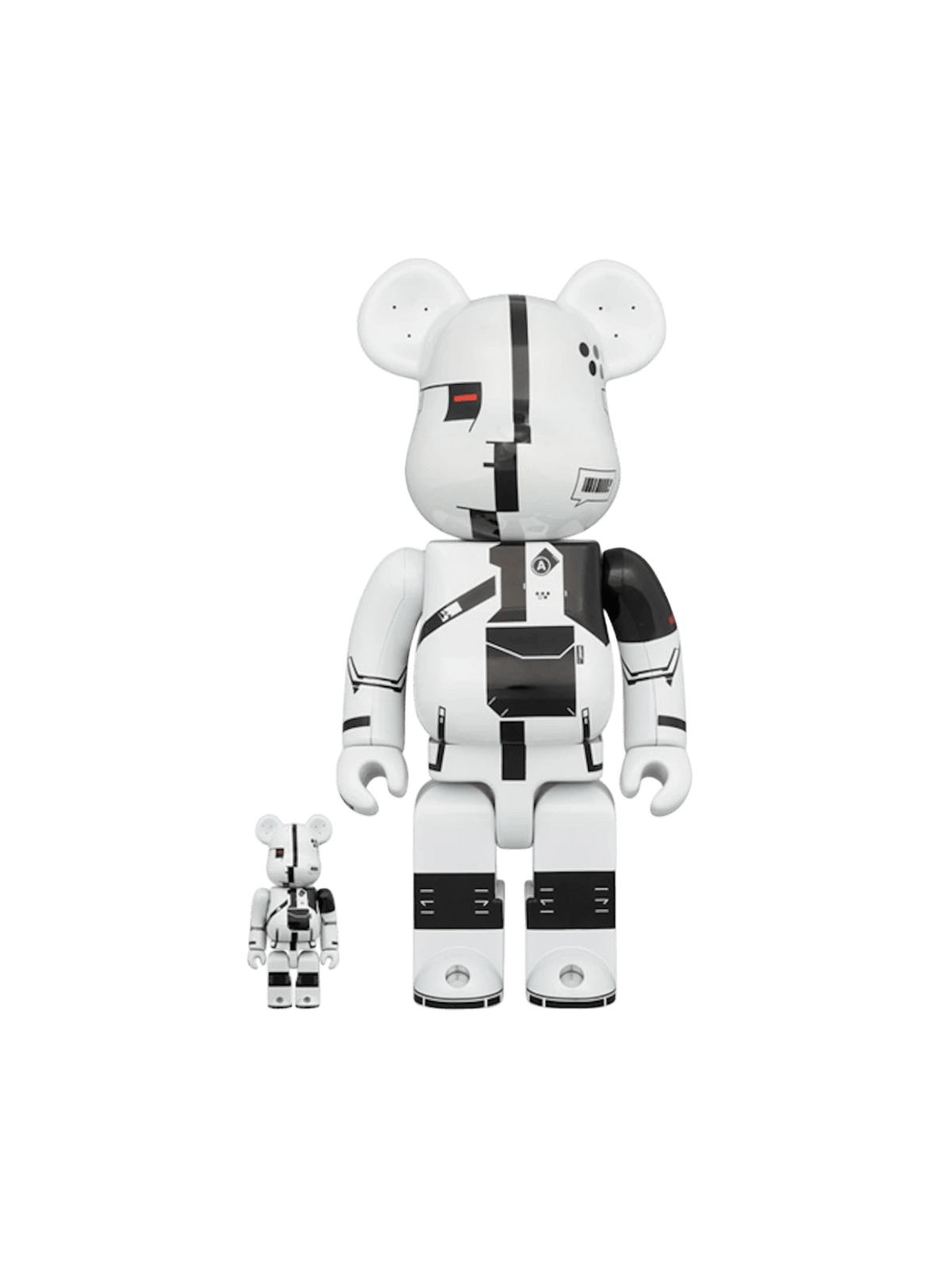 Bearbrick x Acronym 100% & 400% Set White Chrome