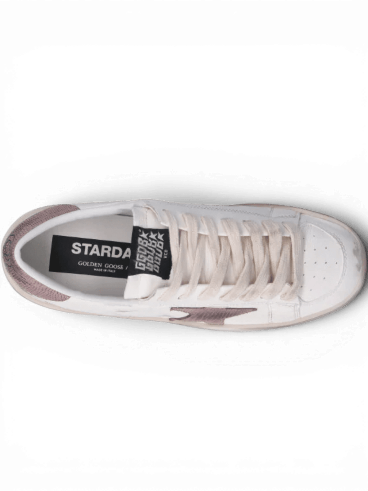GOLDEN GOOSE - STARDAN Sneaker bianca/rosa in pelle
