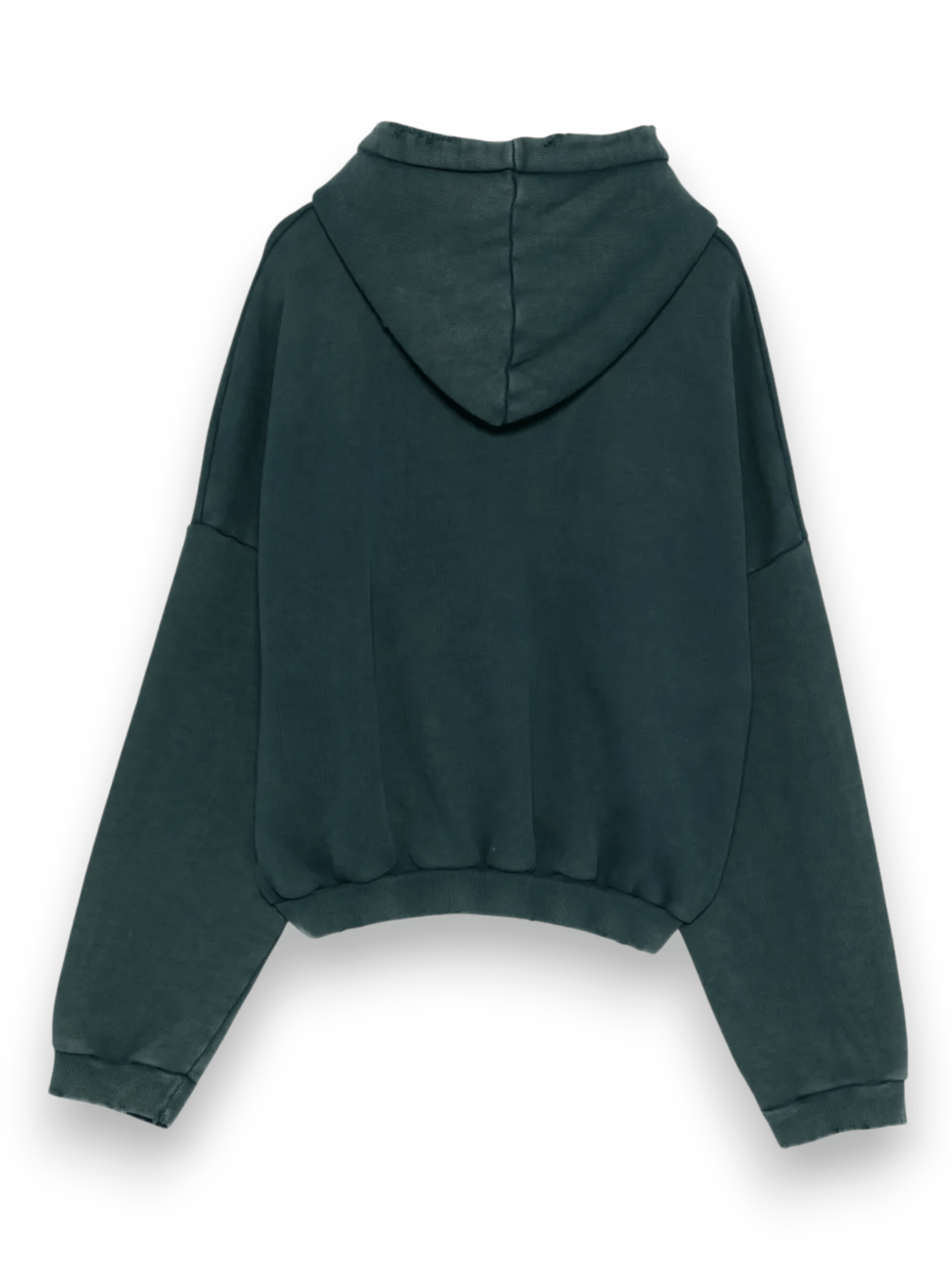 RIPPED RELAXED HOODIE NAVY GREEN SUN BLEACHED