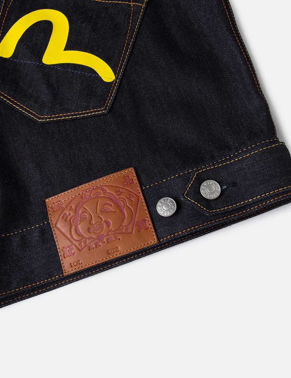 Evisu Seagull Print and Multi-Pocket Relax Fit Denim Jacket