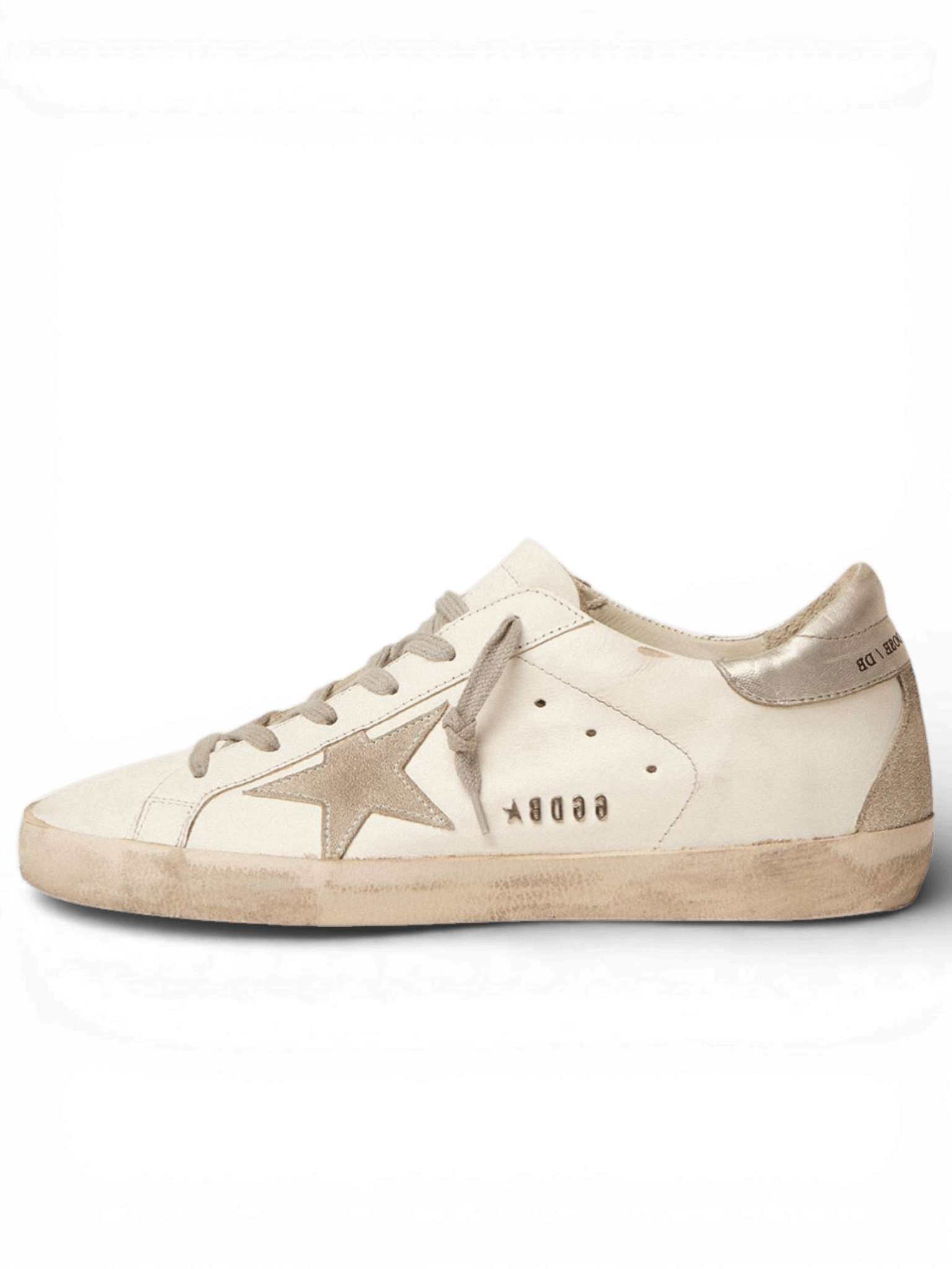 Golden Goose Super-Star White Upper Suede And Laminated Heel