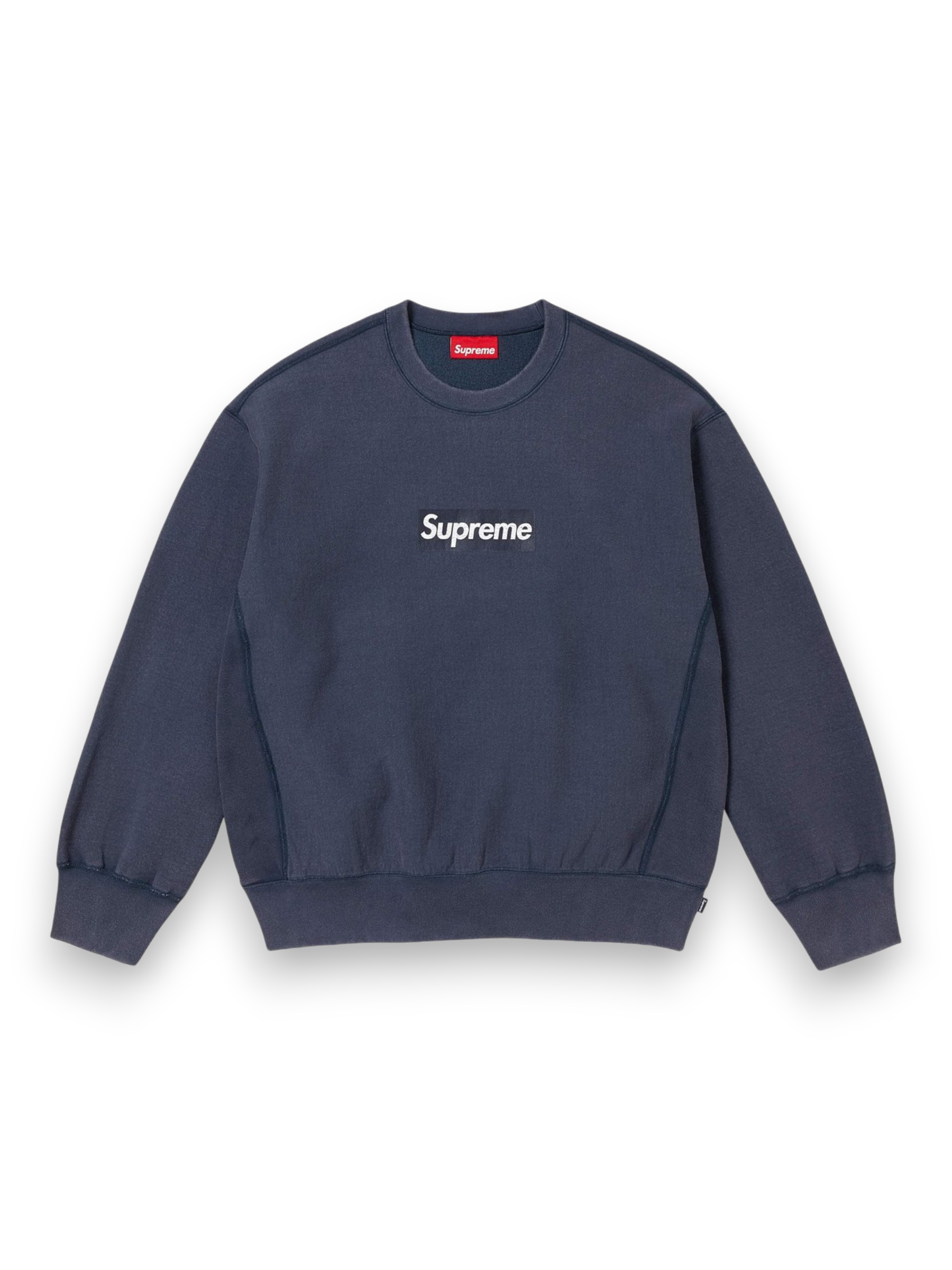 Supreme Washed Box Logo Crewneck Navy