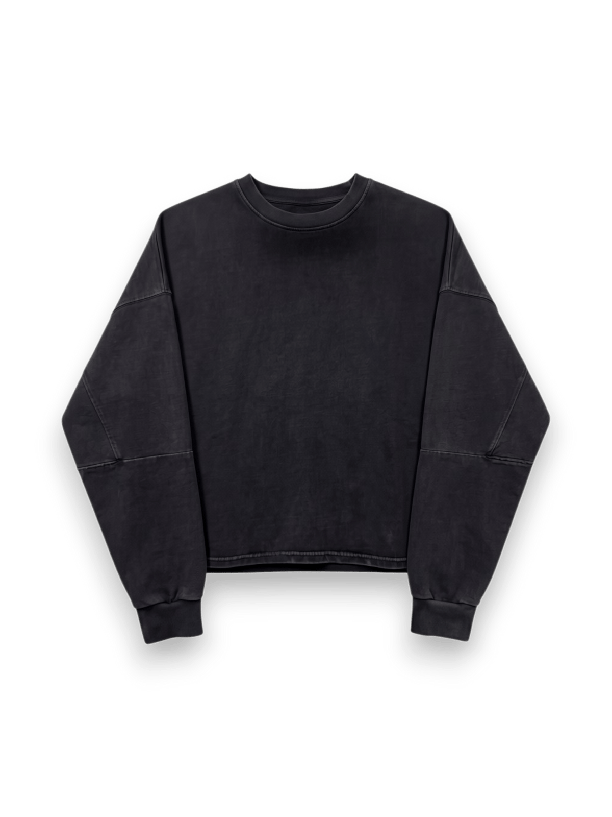 STAY HUMAN ON EARTH STONE WASH LONG SLEEVE RELAXED FIT BLACK