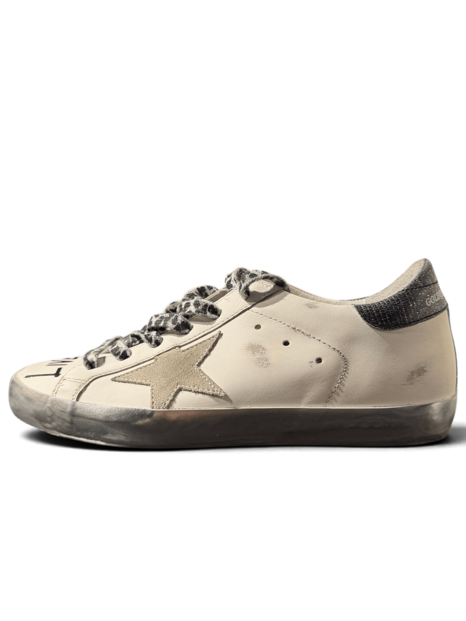 Golden Goose Super Star White Black Gold Love Live