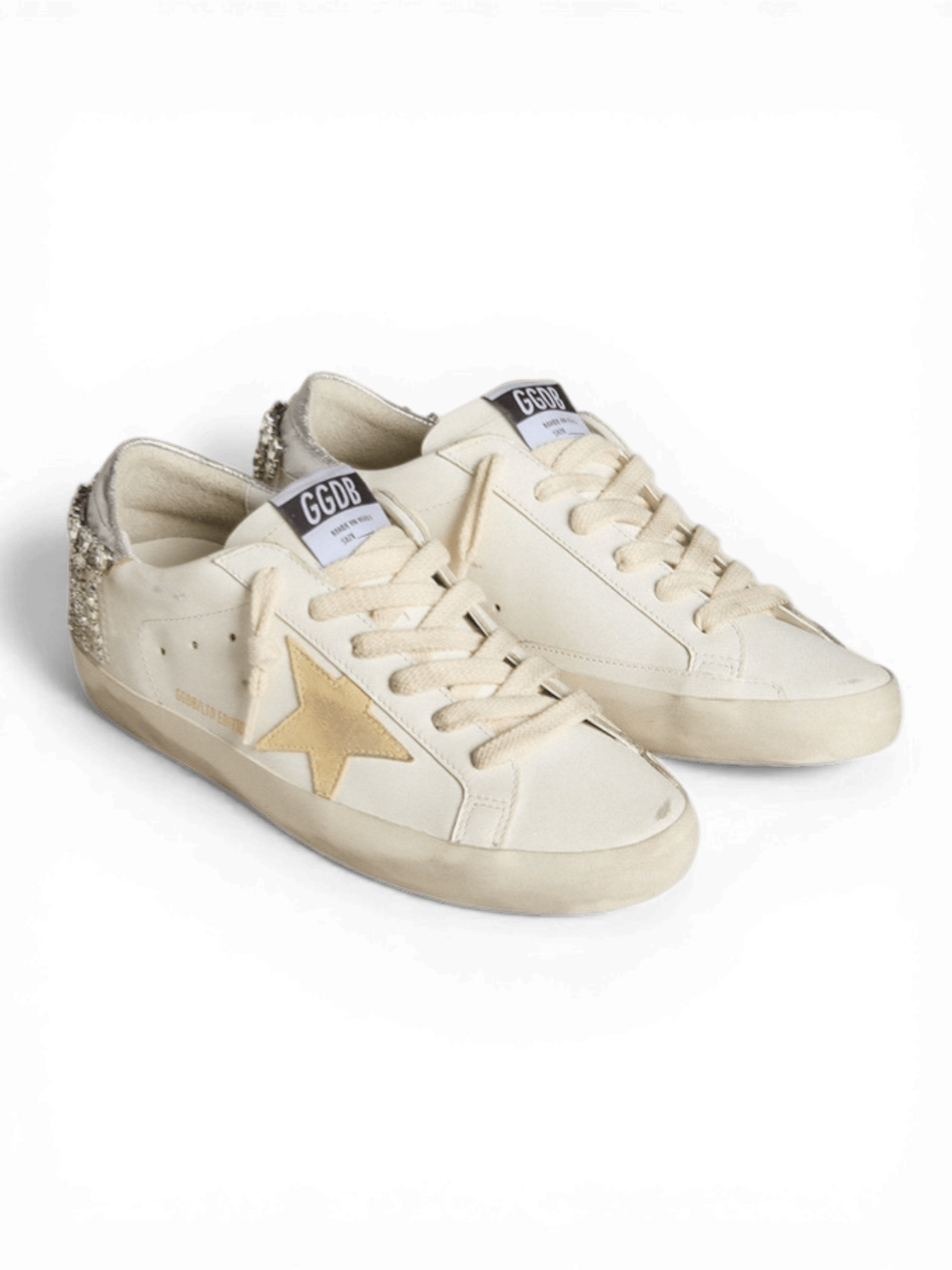 Golden Goose Super-Star With Suede Star And Swarovski Crystal