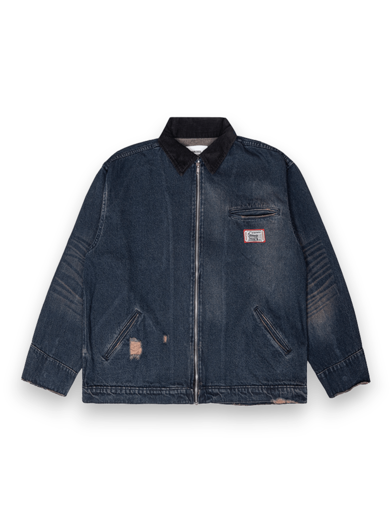 DEVÁ STATES DENIM WORK JACKET GRUNT WASHED BLUE
