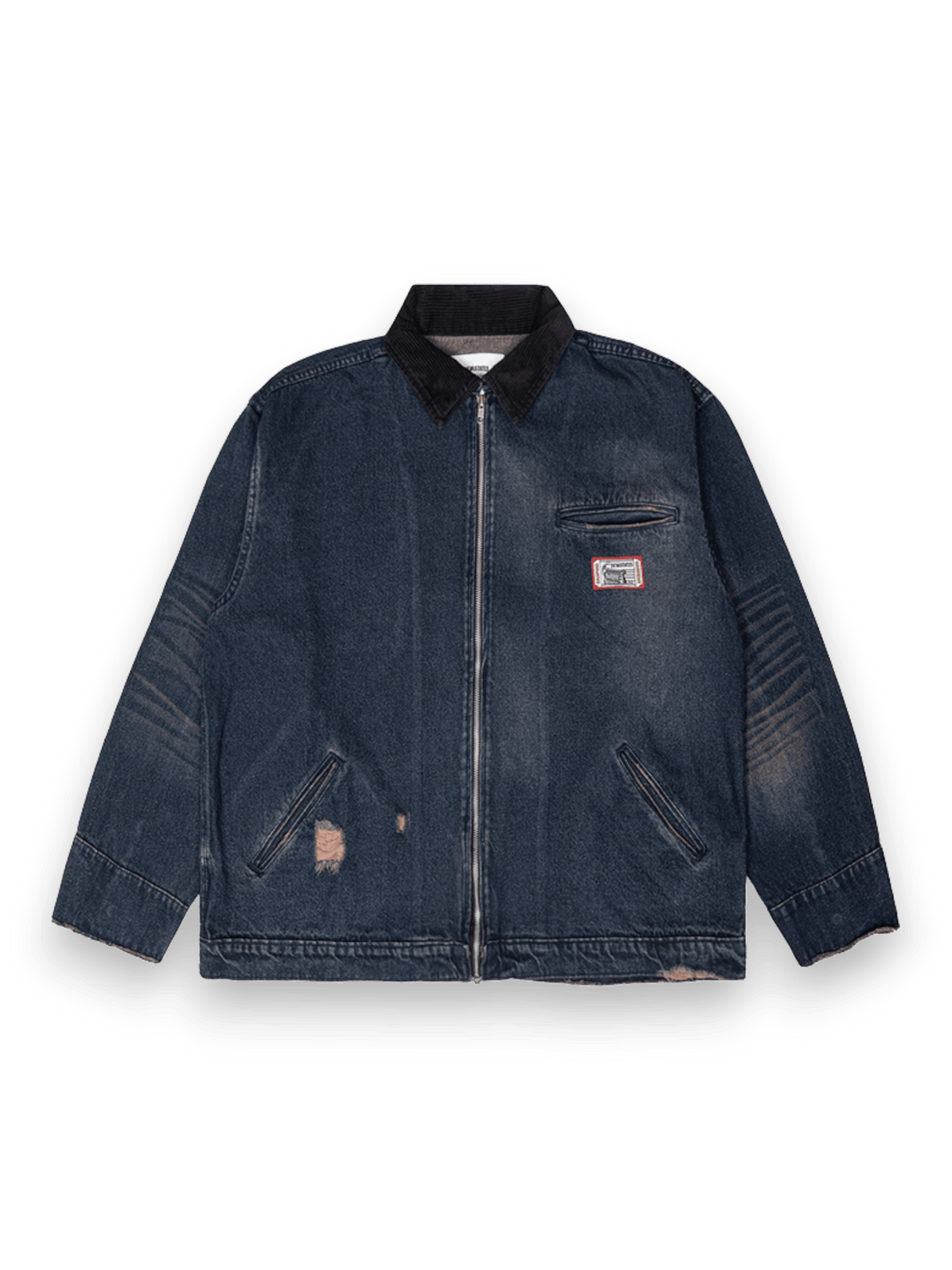 DEVÁ STATES DENIM WORK JACKET GRUNT WASHED BLUE