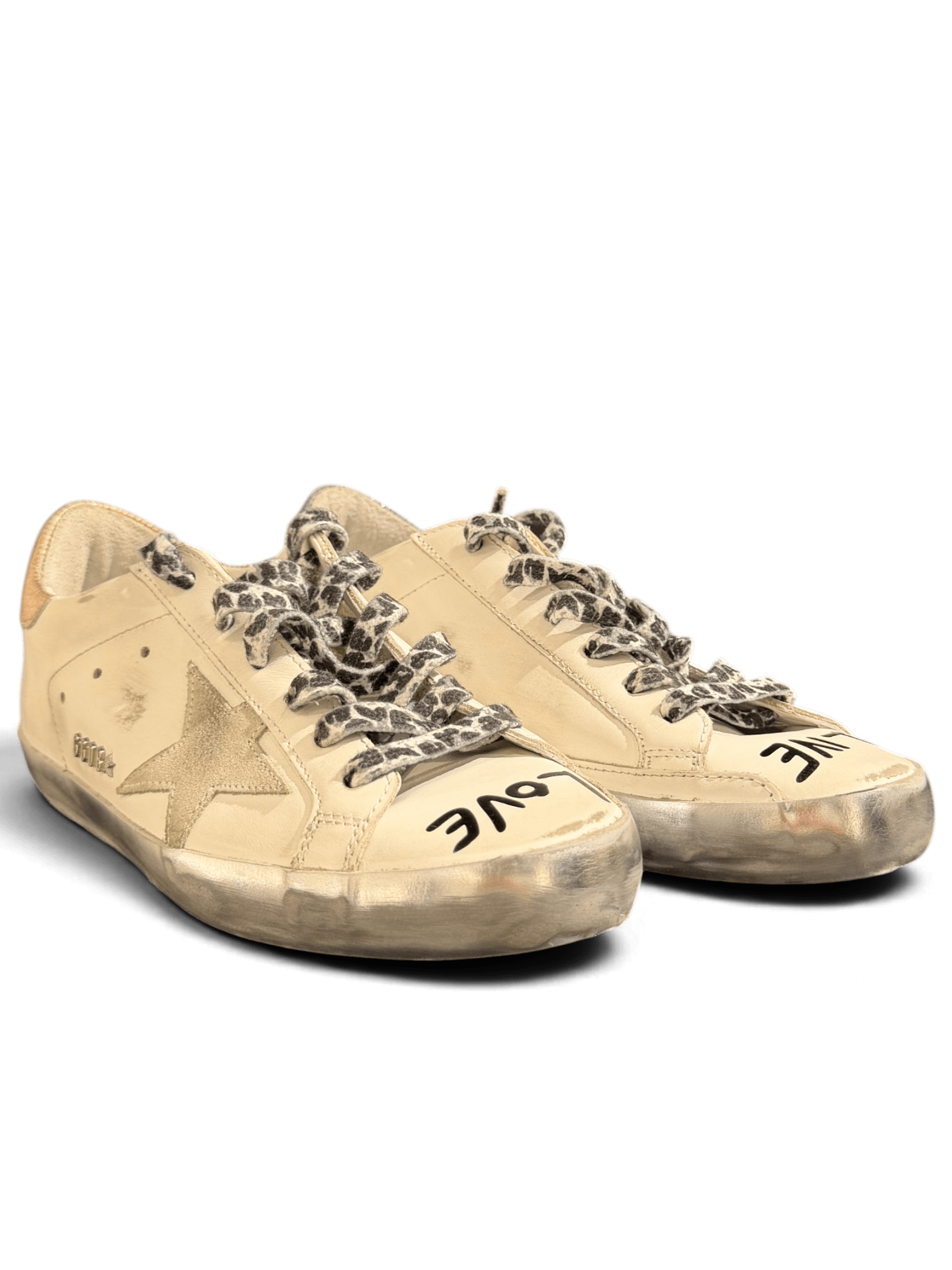 Golden Goose Super Star White Black Gold Love Live