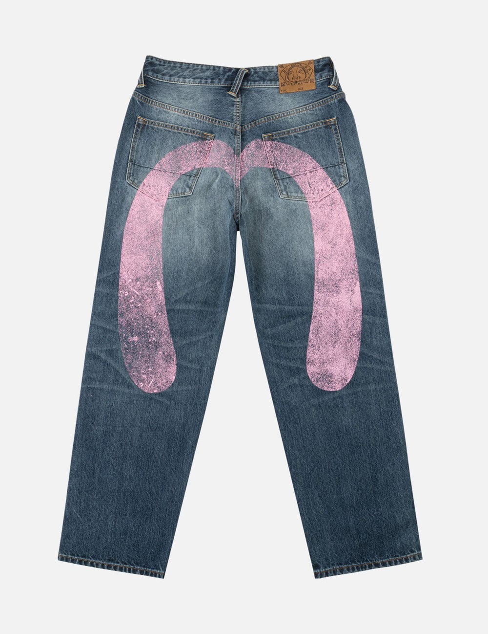 Evisu Pink Daicock Ripped Jeans