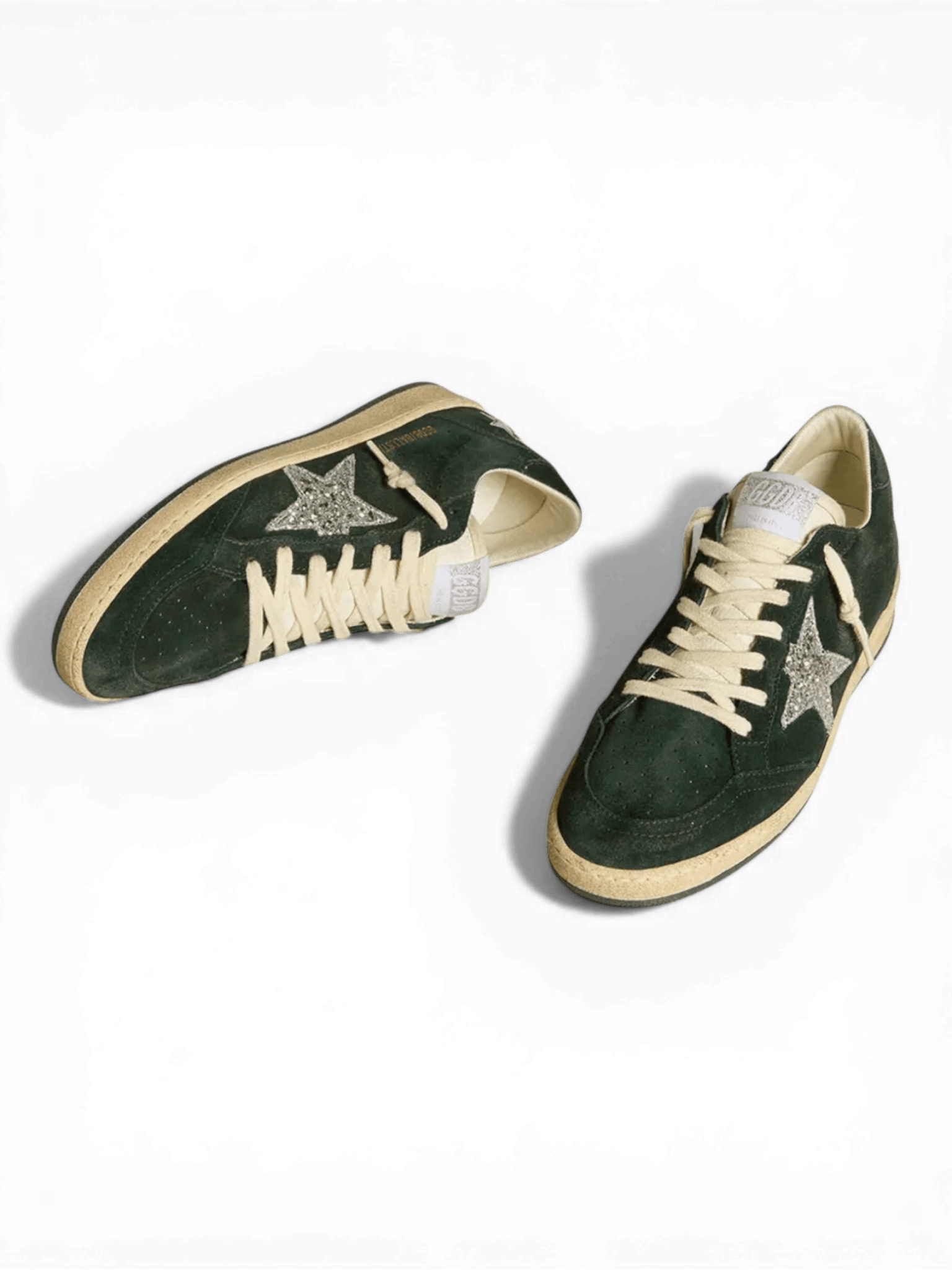 Golden Goose Ball-Star Suede Forest Glitter Star