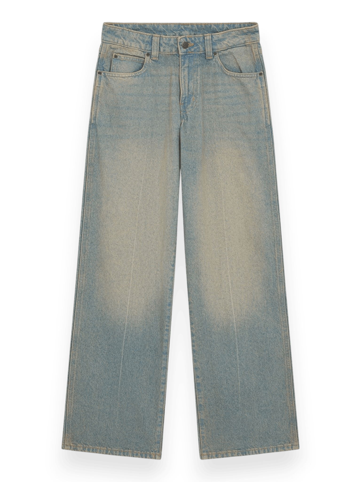 Dickies Women's Leesburg Mid Waist Relaxed Straight Jeans Light Aged Fade