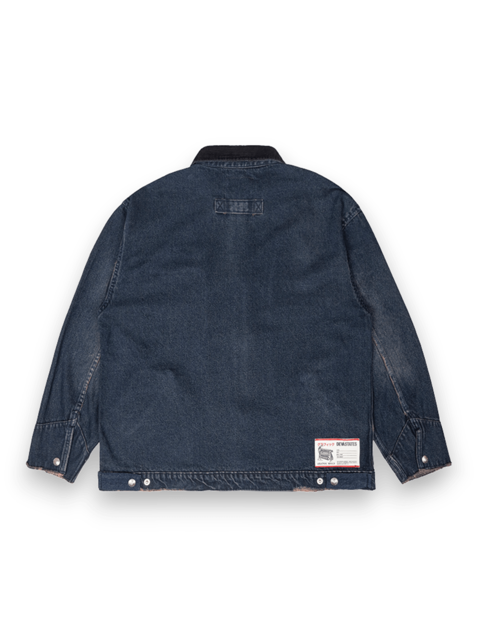 DEVÁ STATES DENIM WORK JACKET GRUNT WASHED BLUE