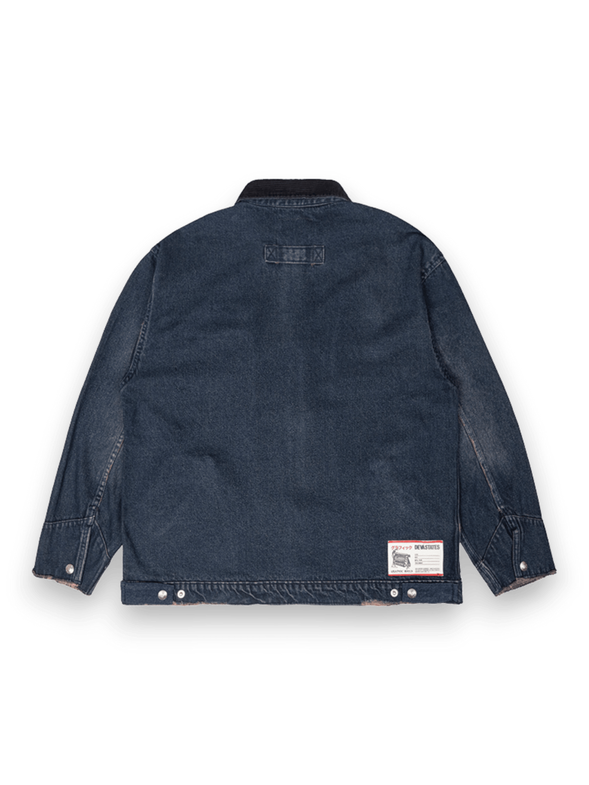 DEVÁ STATES DENIM WORK JACKET GRUNT WASHED BLUE