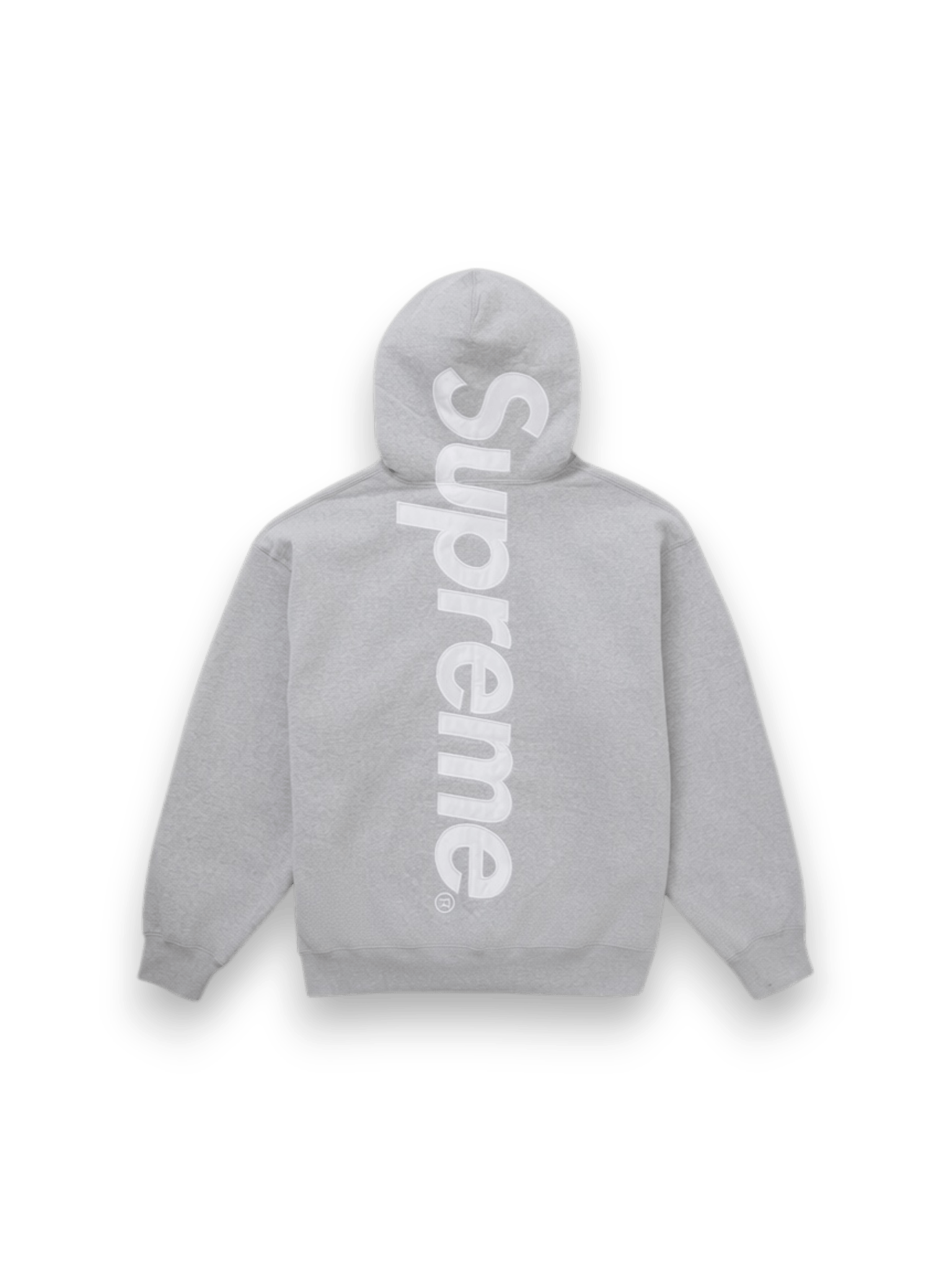 Supreme Appliquè Satin Hoodie Grey