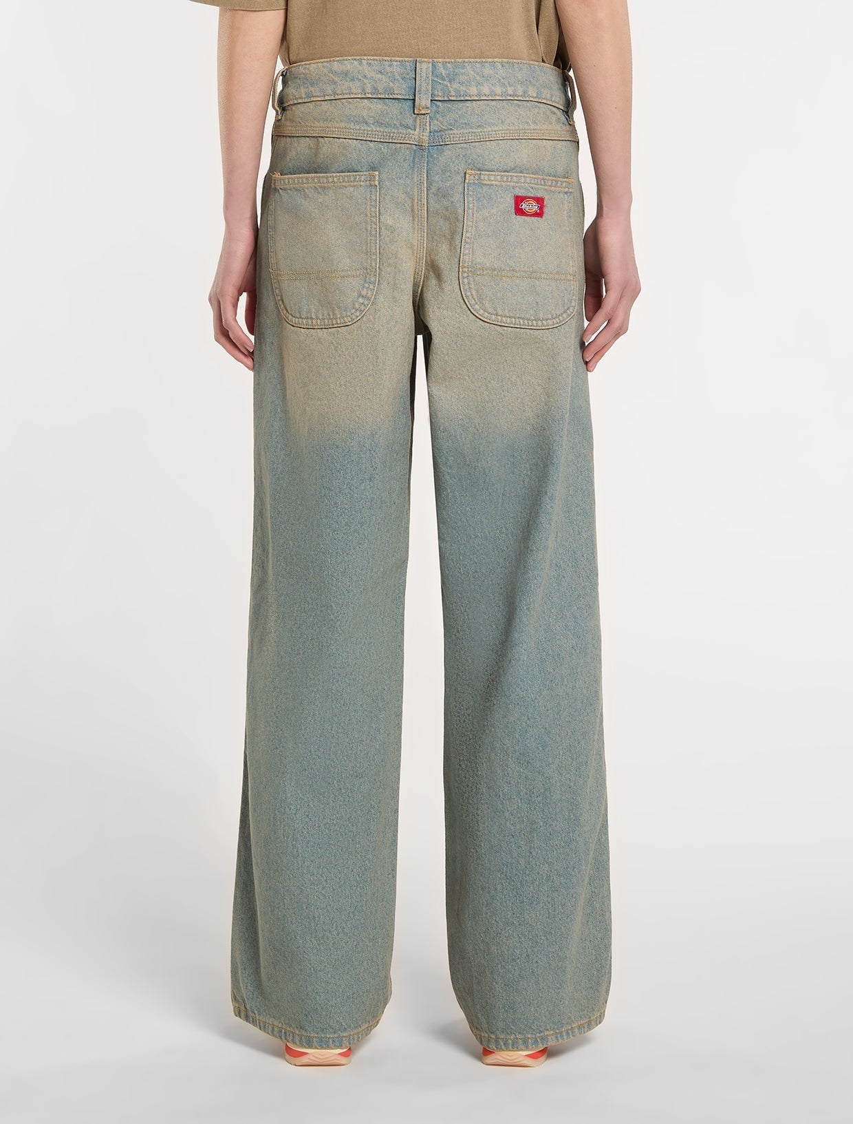 Dickies Women's Leesburg Mid Waist Relaxed Straight Jeans Light Aged Fade