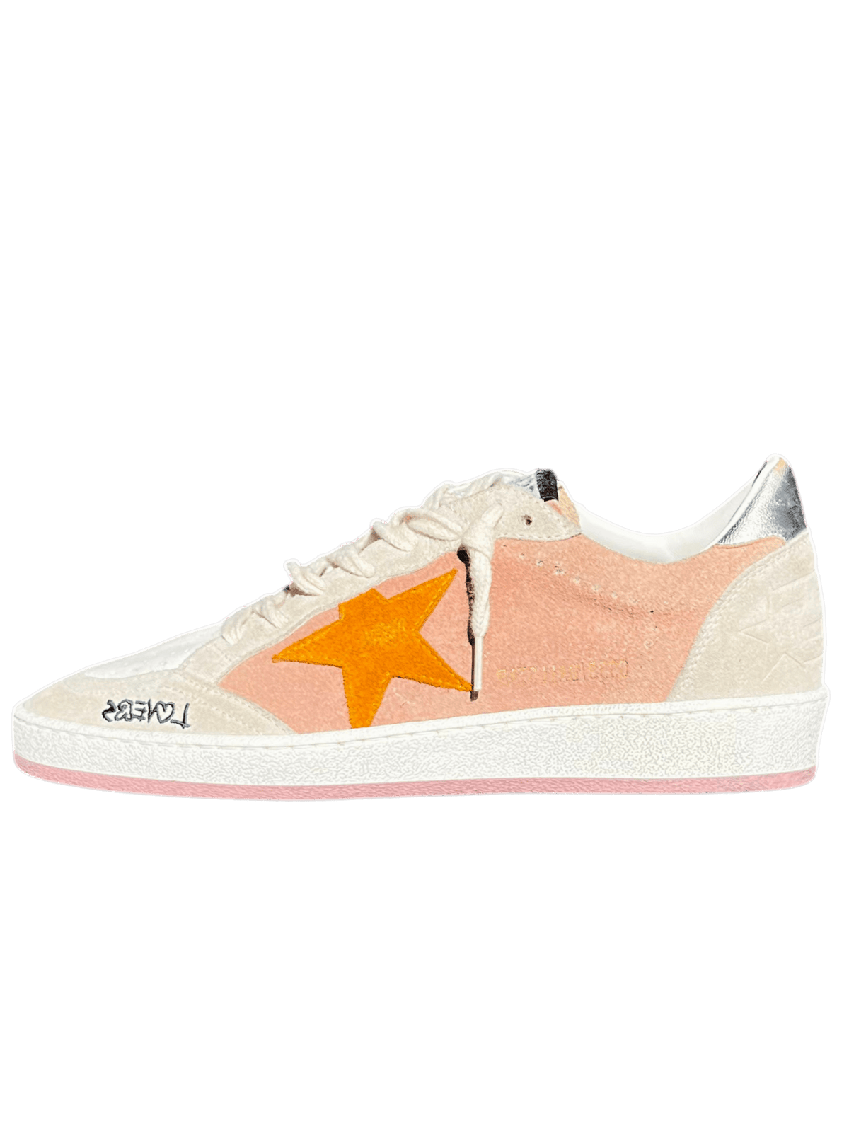 Golden Goose Ball-Star Suede Antique Pink/Grey/Silver Ochre Star