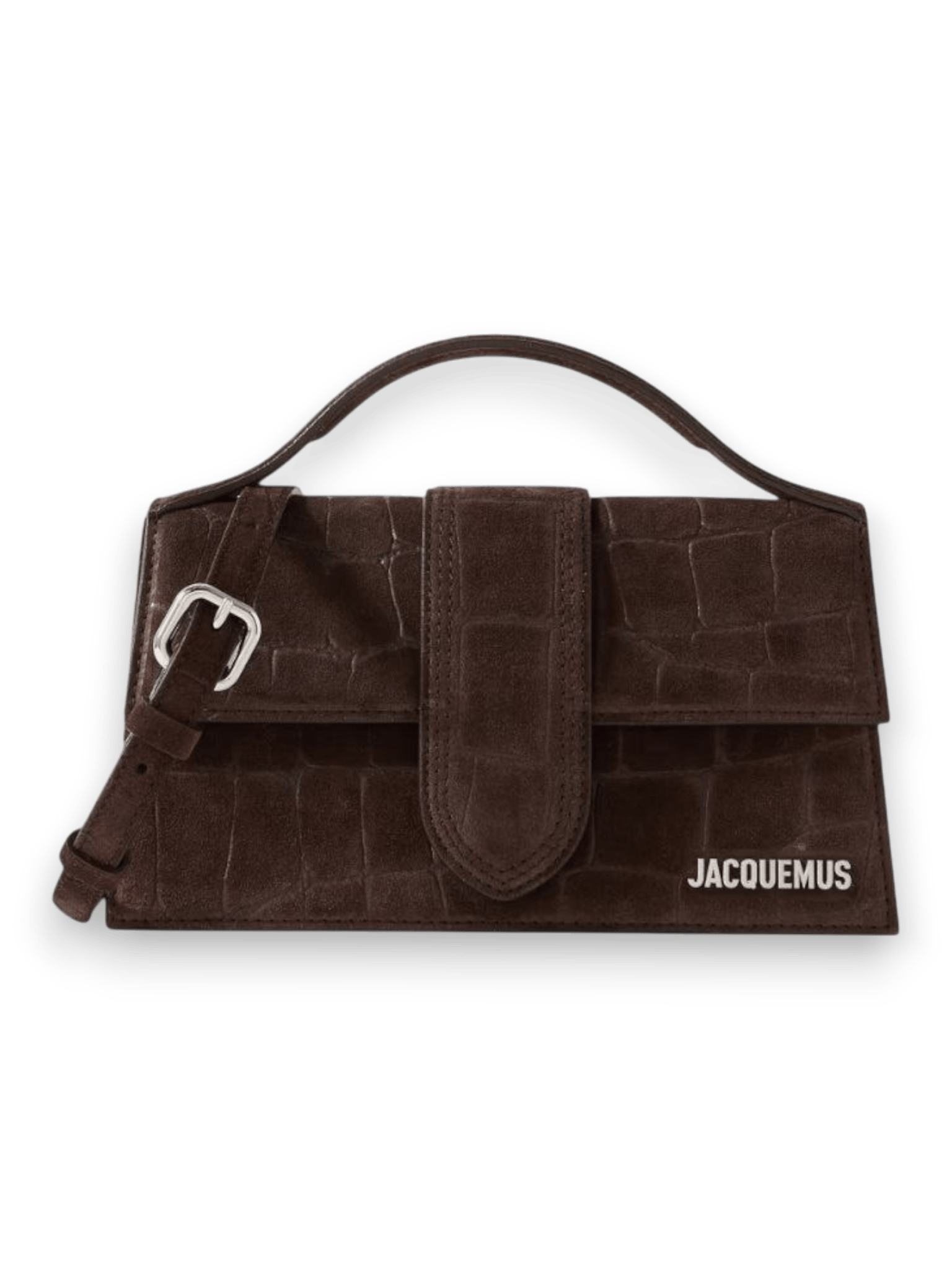Jacquemus Le Grand Bambino Crocco In Suede Dark Brown