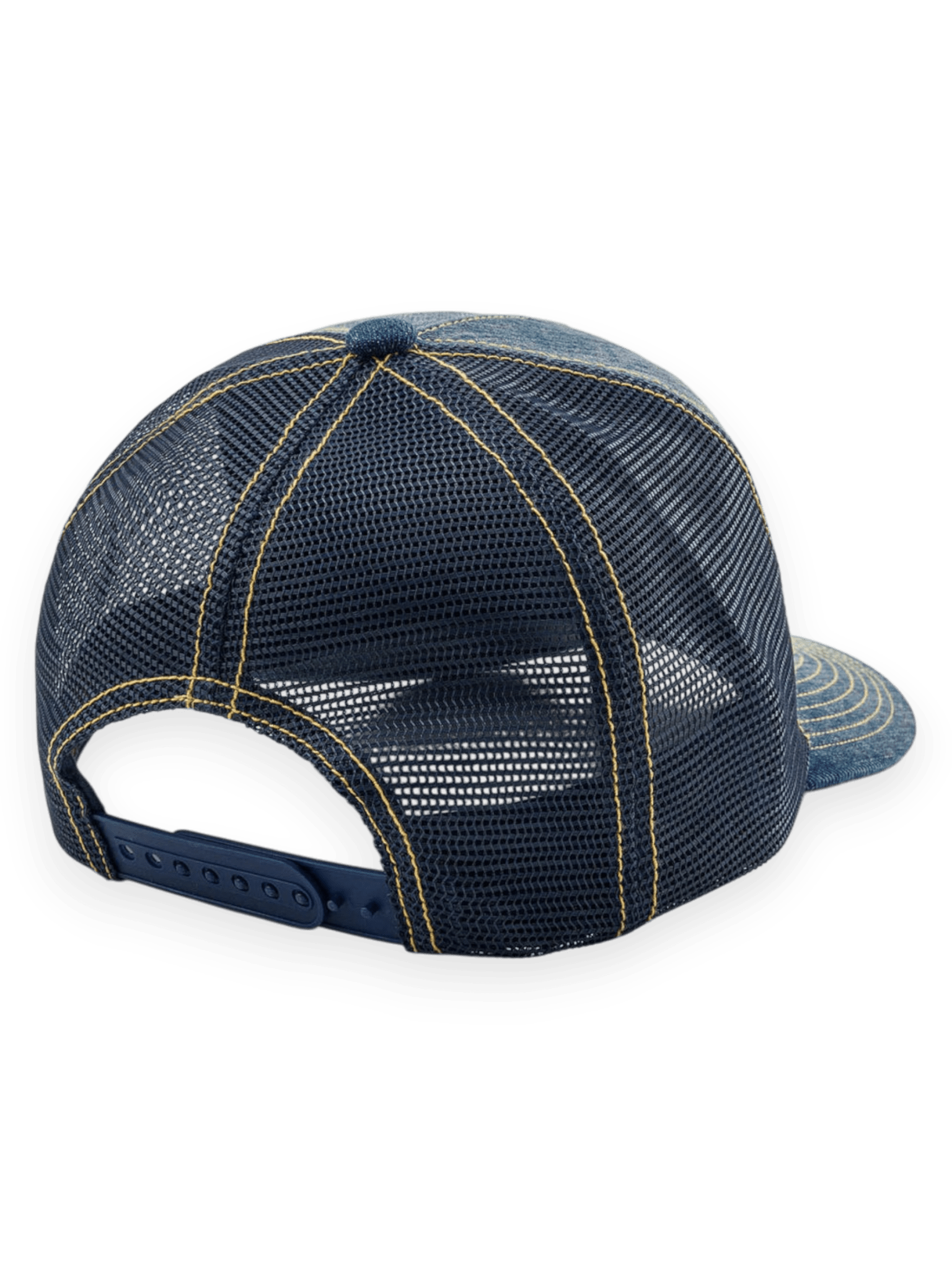 Evisu Seagull Pocket Denim Mesh Trucker Cap Navy