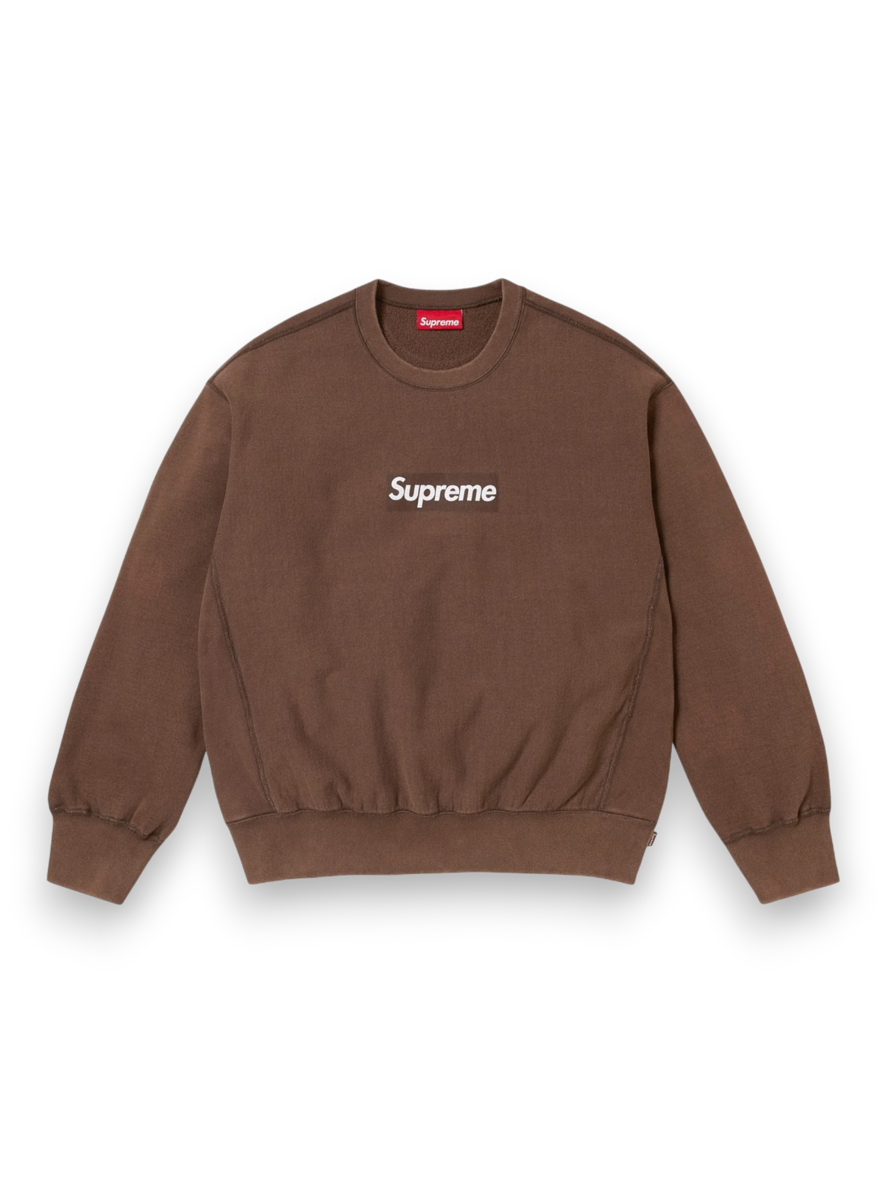 Supreme Washed Box Logo Crewneck Brown