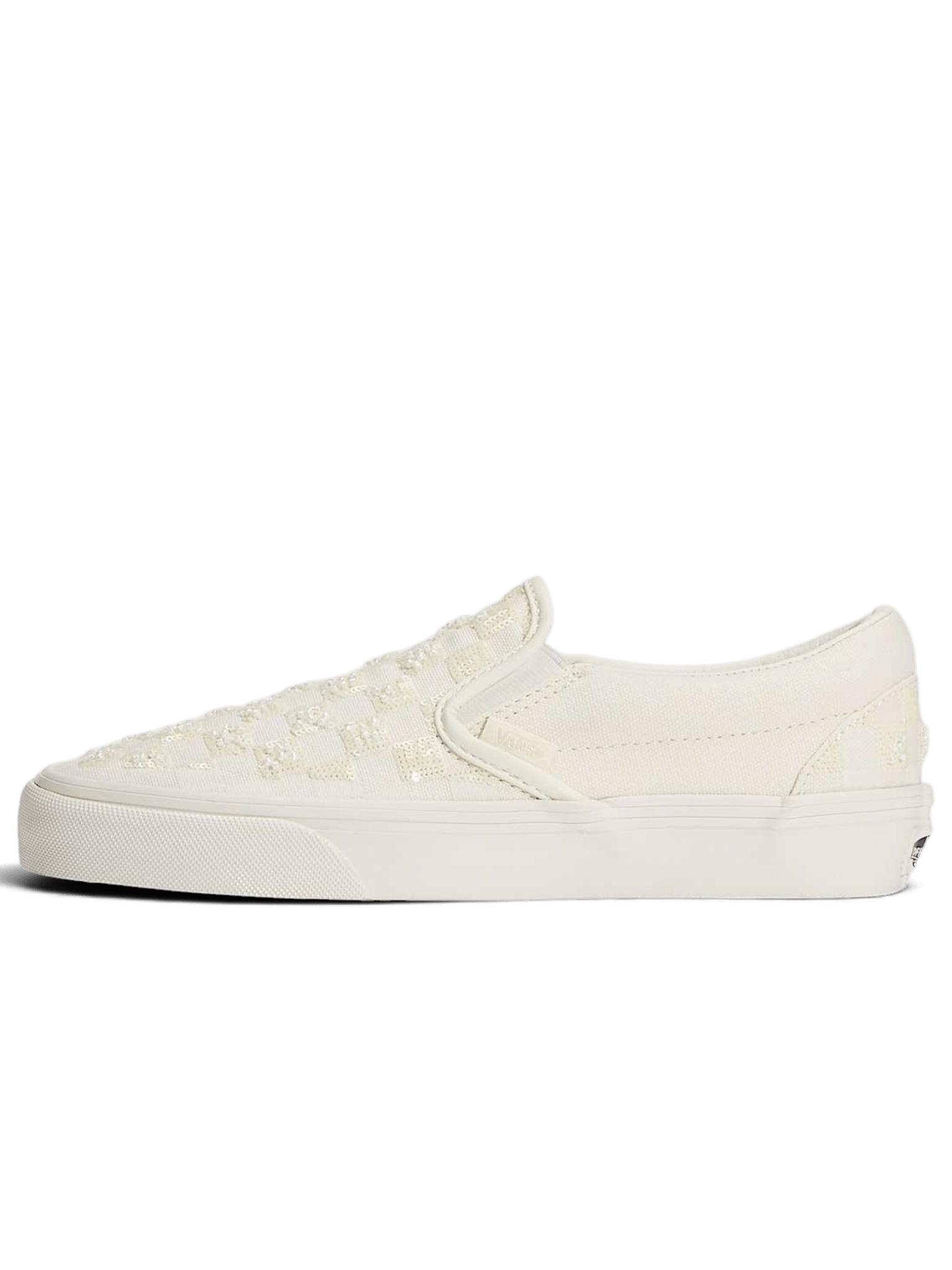 Vans Classic Slip-On White Checkerboard Paillettes