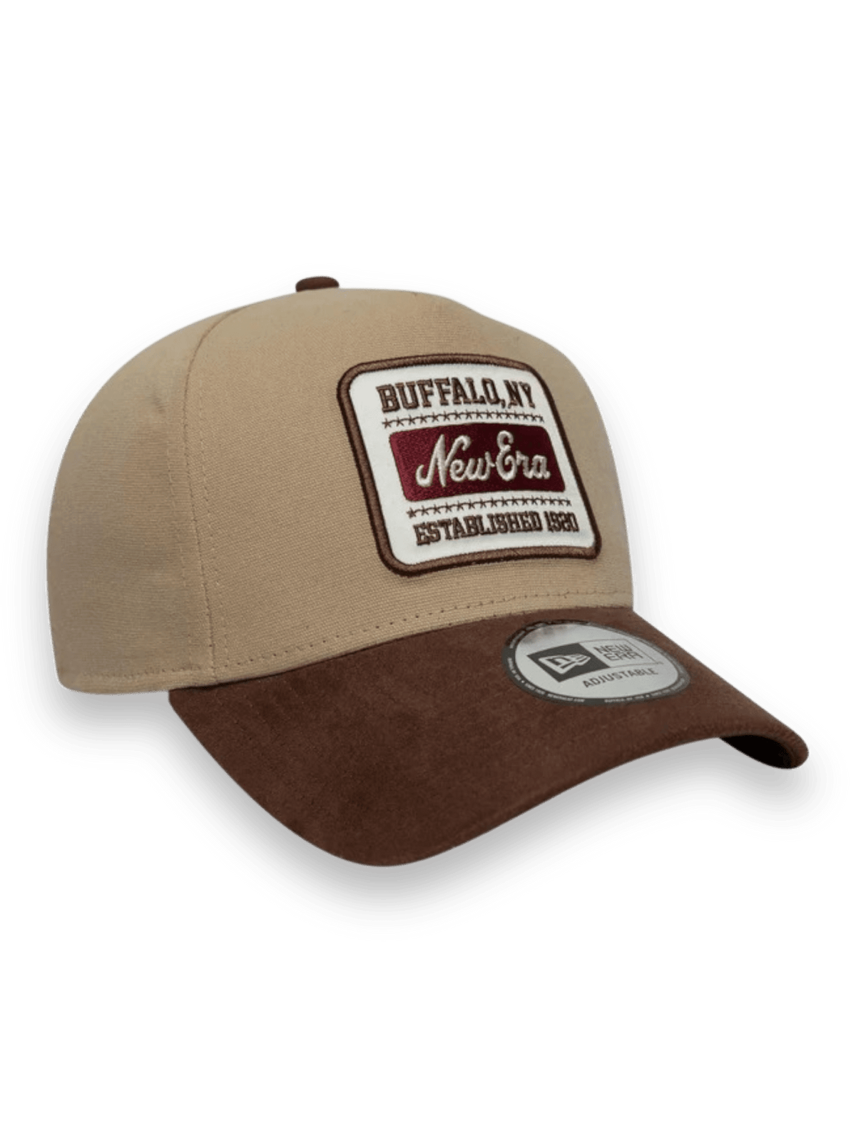 New Era Patch Suede Light Beige 9FORTY E-Frame Cap