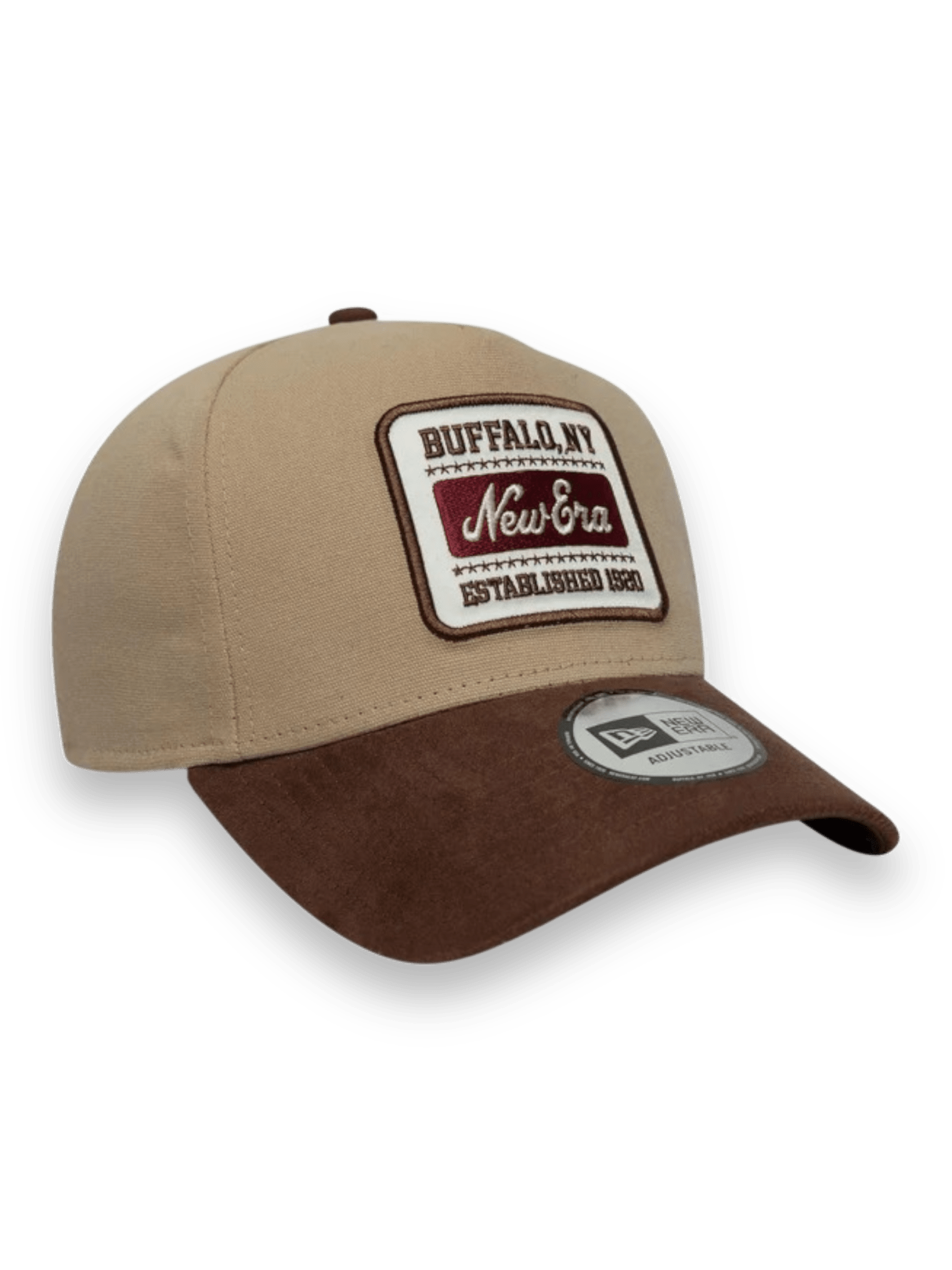 New Era Patch Suede Light Beige 9FORTY E-Frame Cap