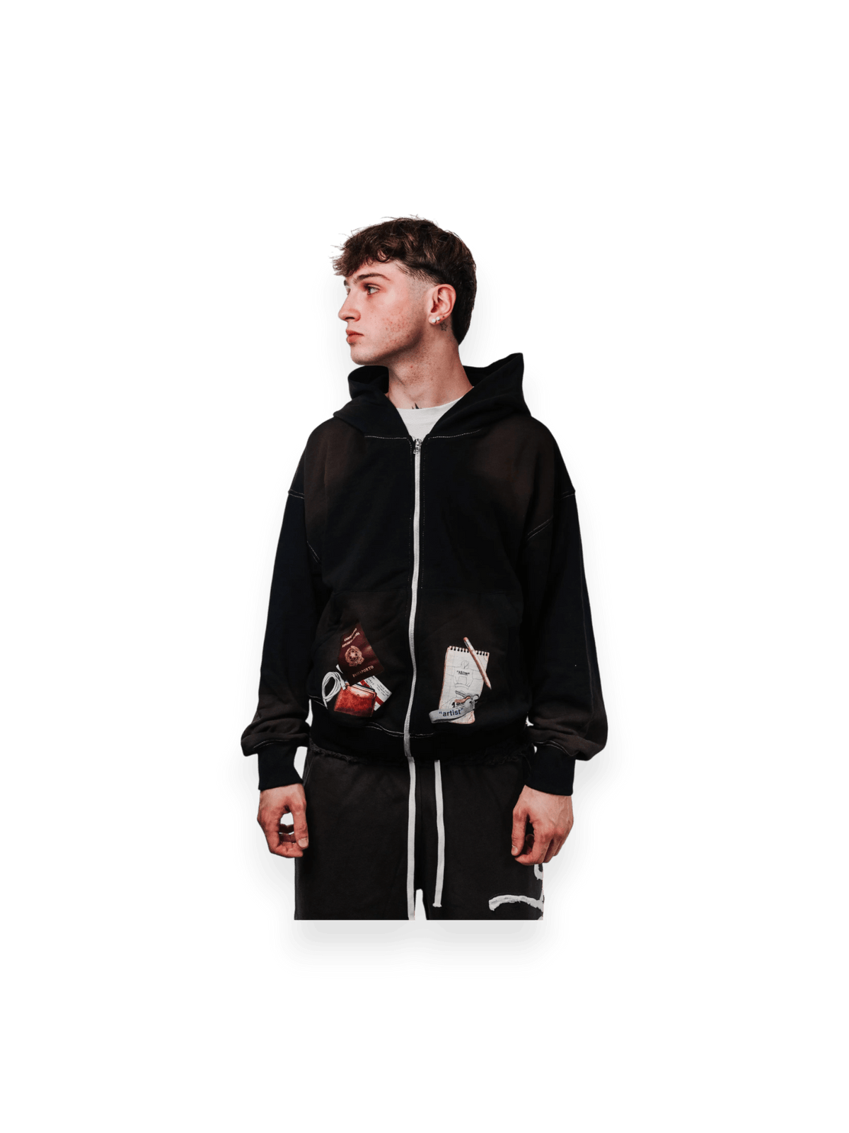 Alessio Giffi Felpa zip - X Ray Black