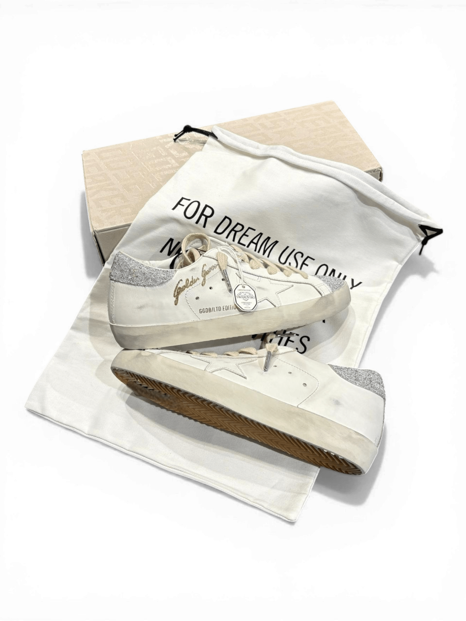 Golden Goose Super-Star White/Swarovski Silver(Women's)