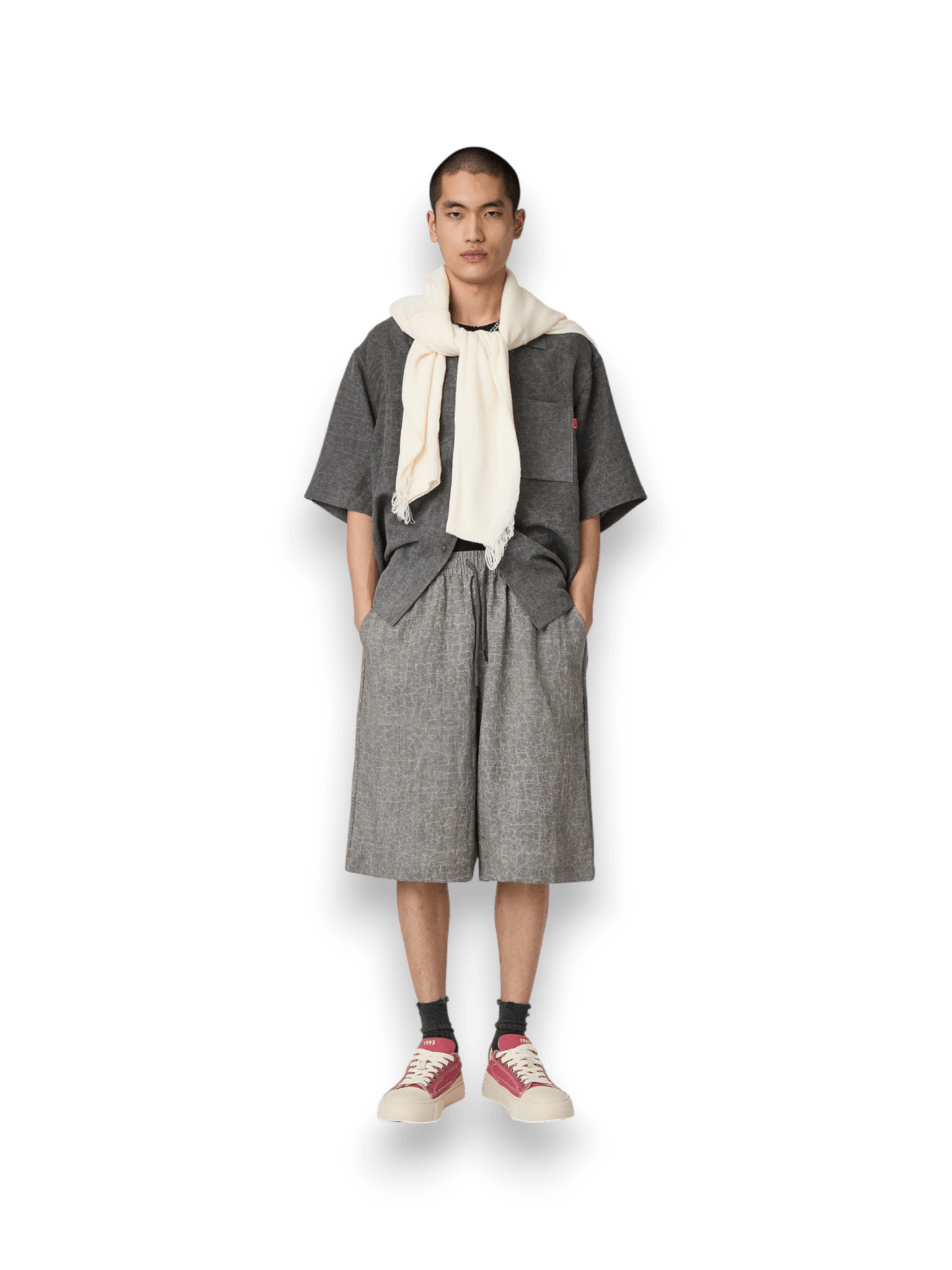 Acupuncture CRACKED SHORTS MARBLE GREY