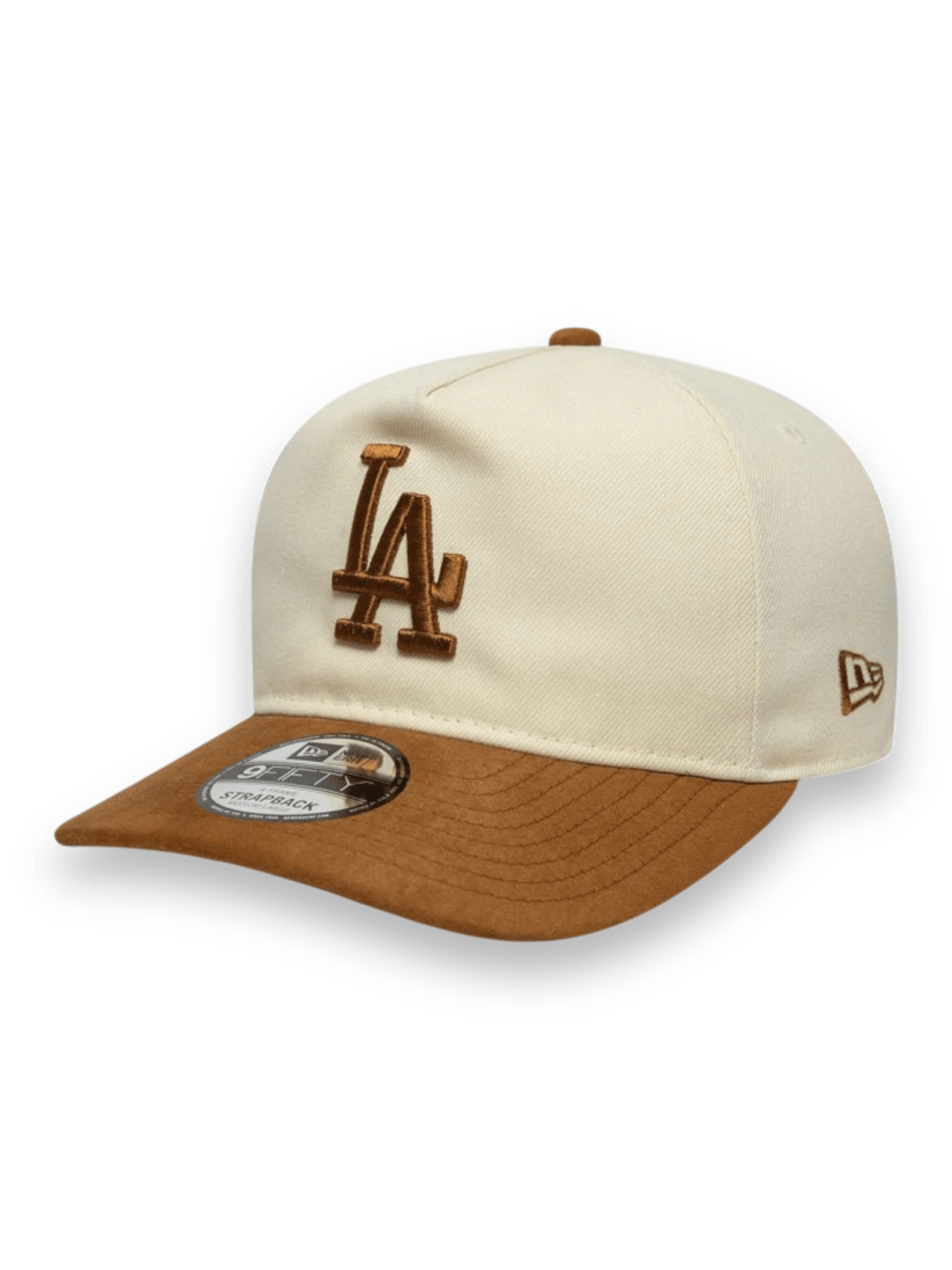 New Era LA Dodgers MLB Suede Visor Light Beige 9FIFTY A-Frame Snapback Cap