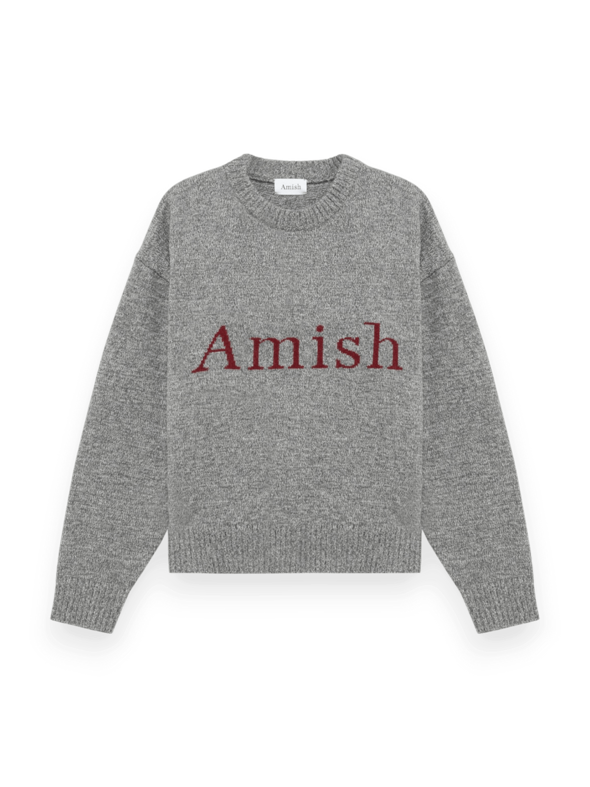 Amish Crew Neck Sweater With Logo Grey