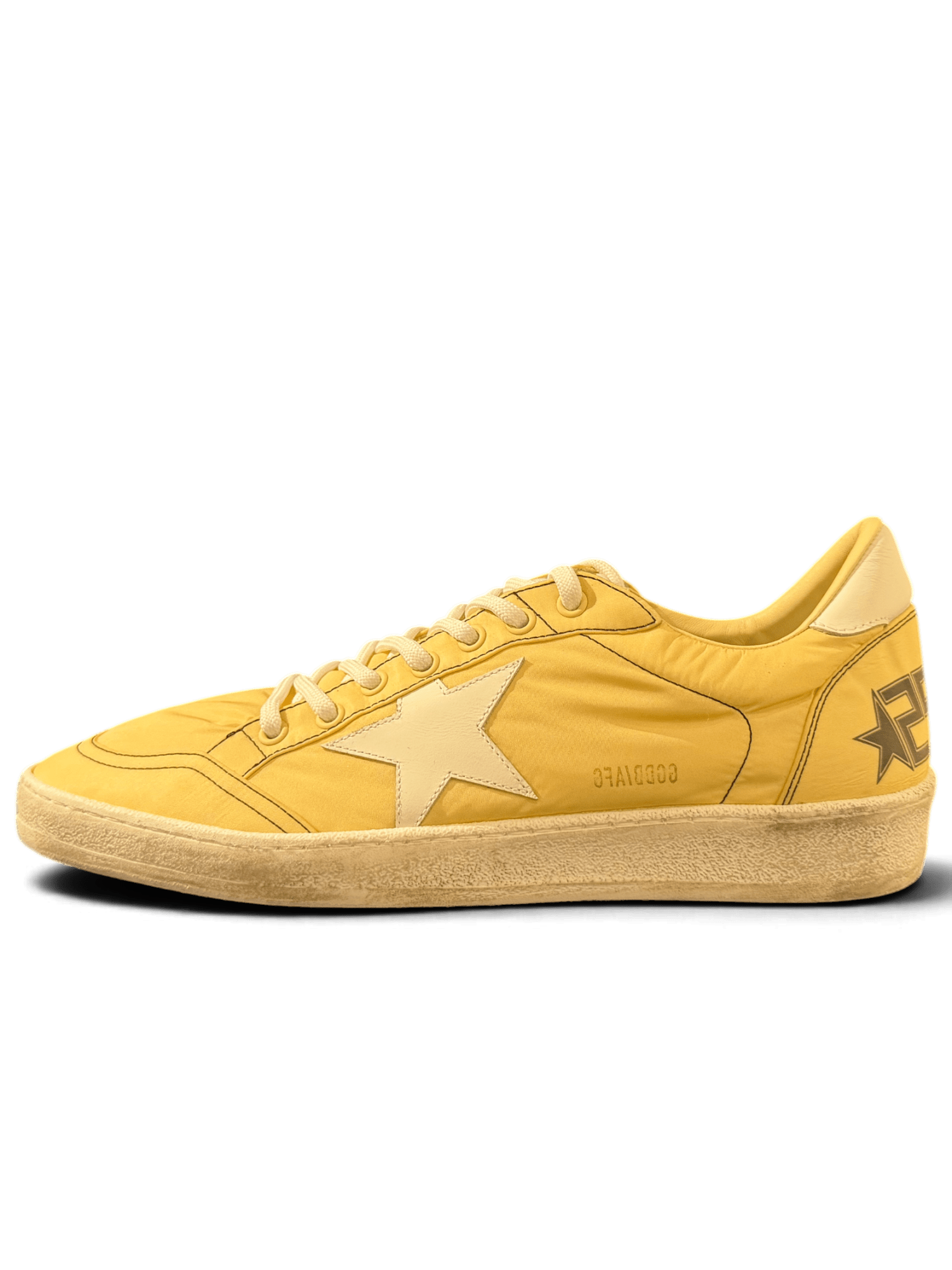 Golden Goose Ball Star Nylon Uppuer Leather Star Heel Beige White