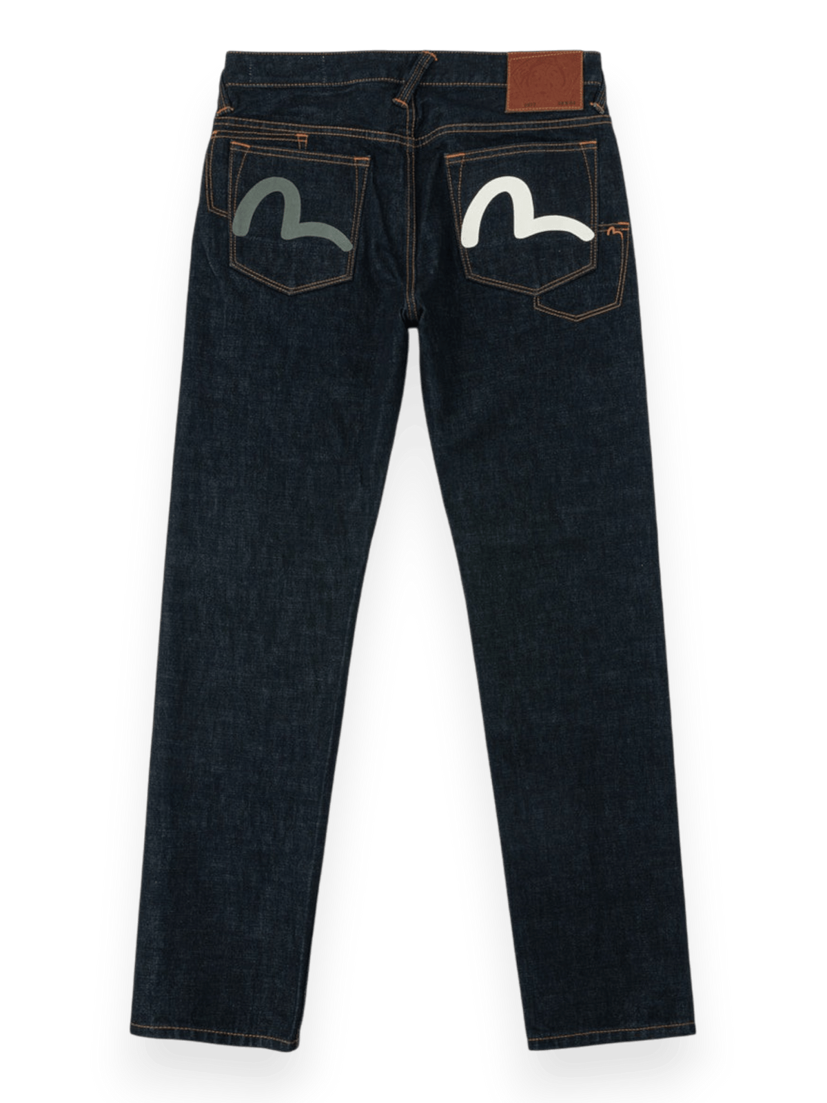 Evisu Grey & White Seagull Print Pocket Selvedge Jeans #2017