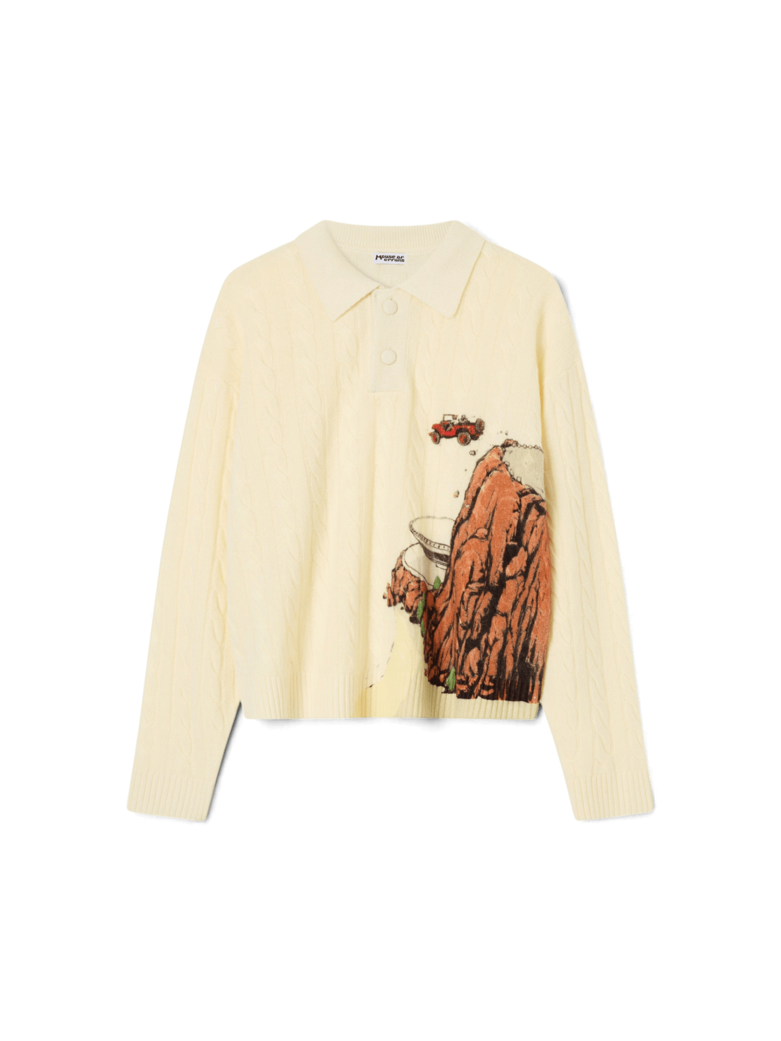 House Of Errors Cliff Crash Cable Knit Rugby