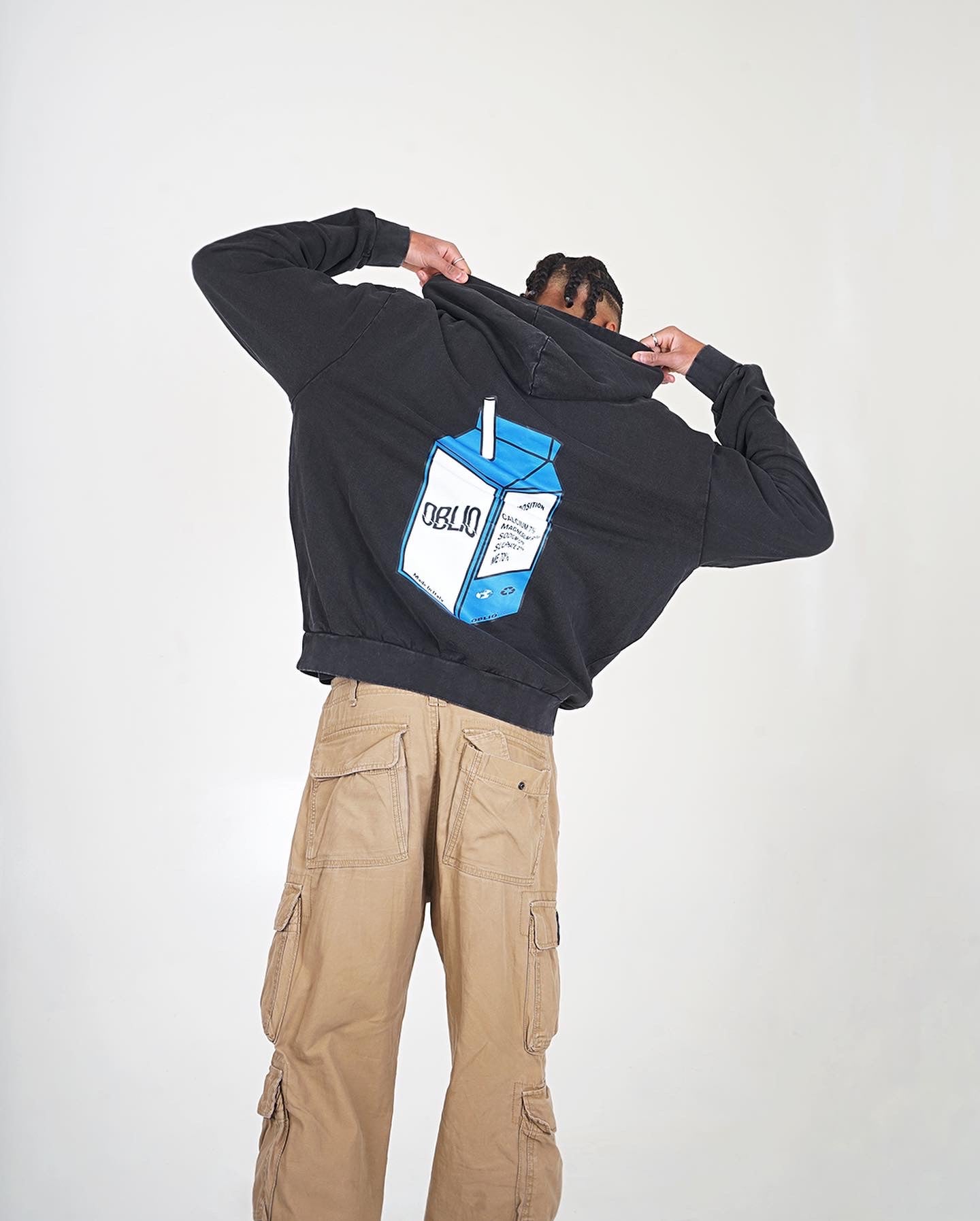 Juice Hoodie Coal Stone-Washed